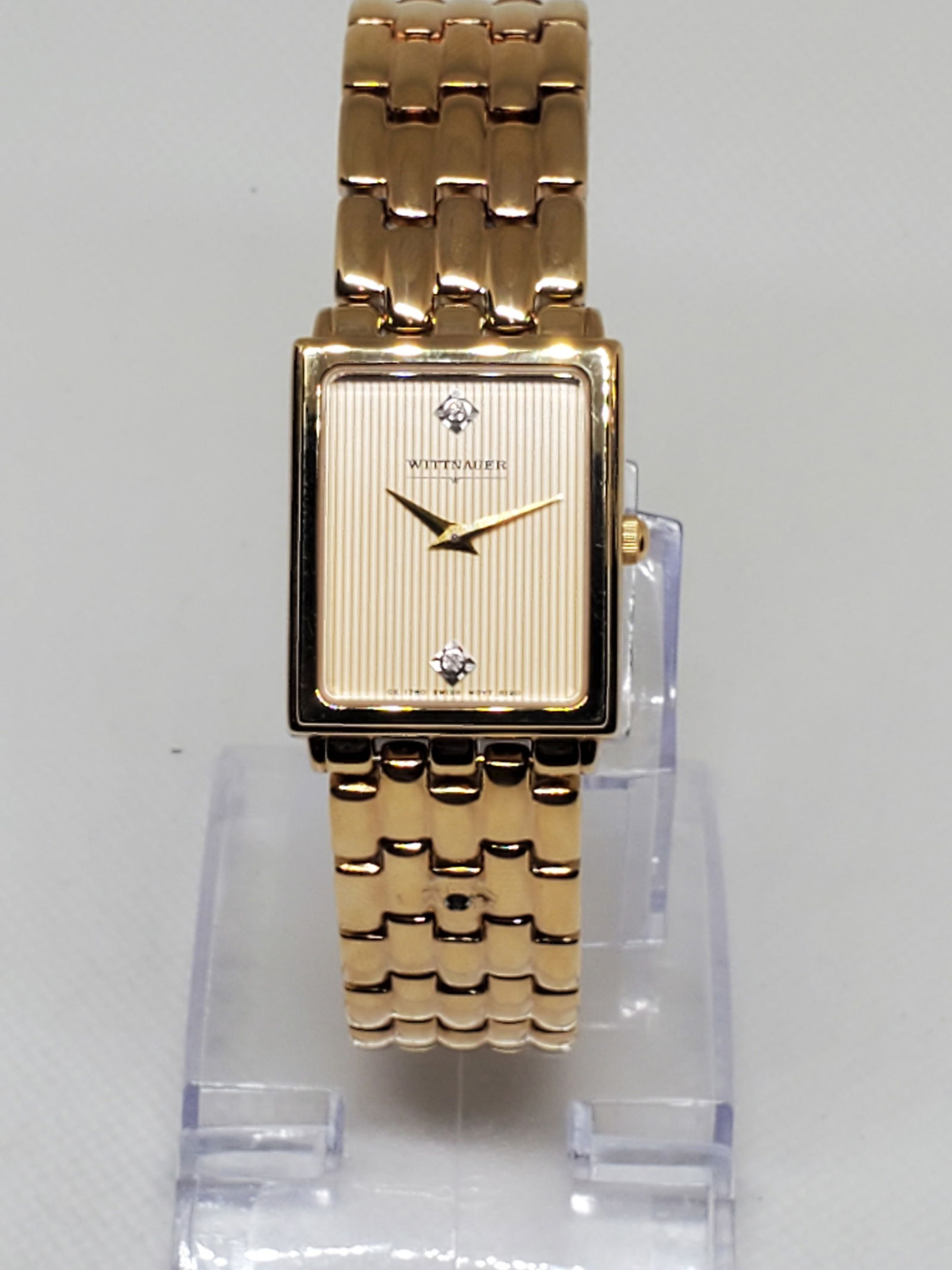 Wittnauer Diamond Gold Plated Ladies Watch in Box, 1990s (1 of 14)