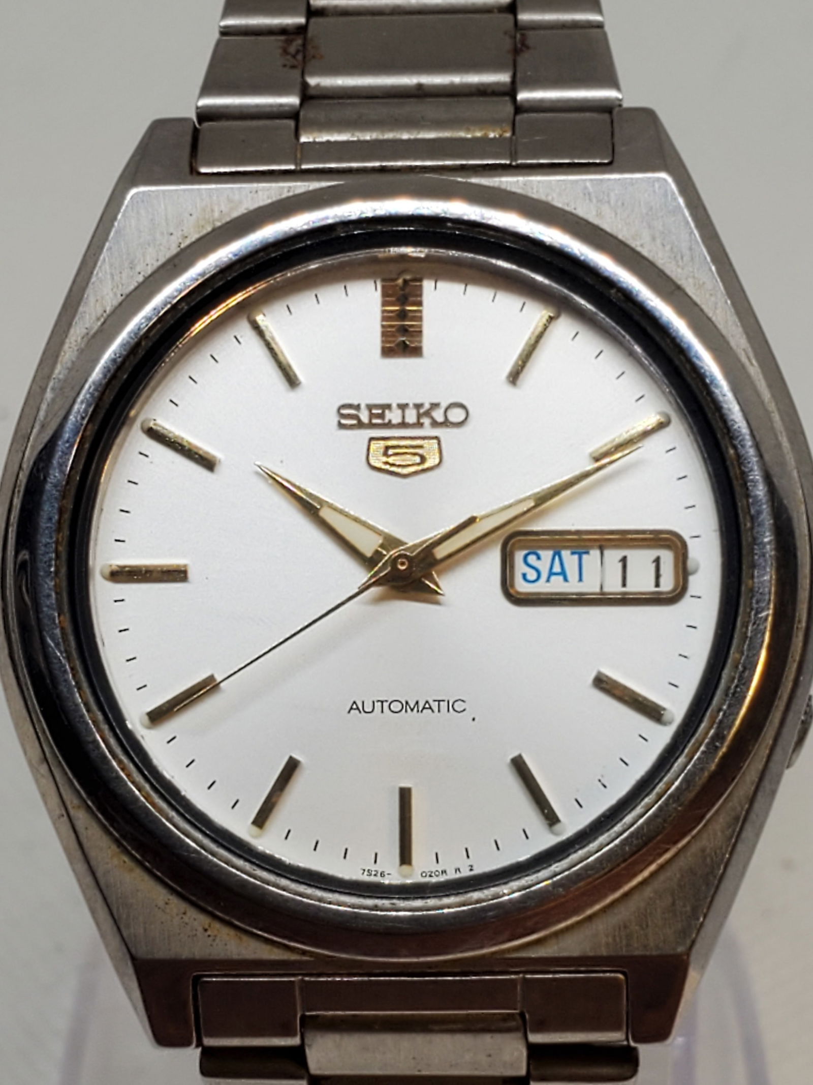 Vintage Seiko 5 Automatic 7S26-8760 ? White Dial, Gold Accents, Japan Made, 1990s (1 of 12)
