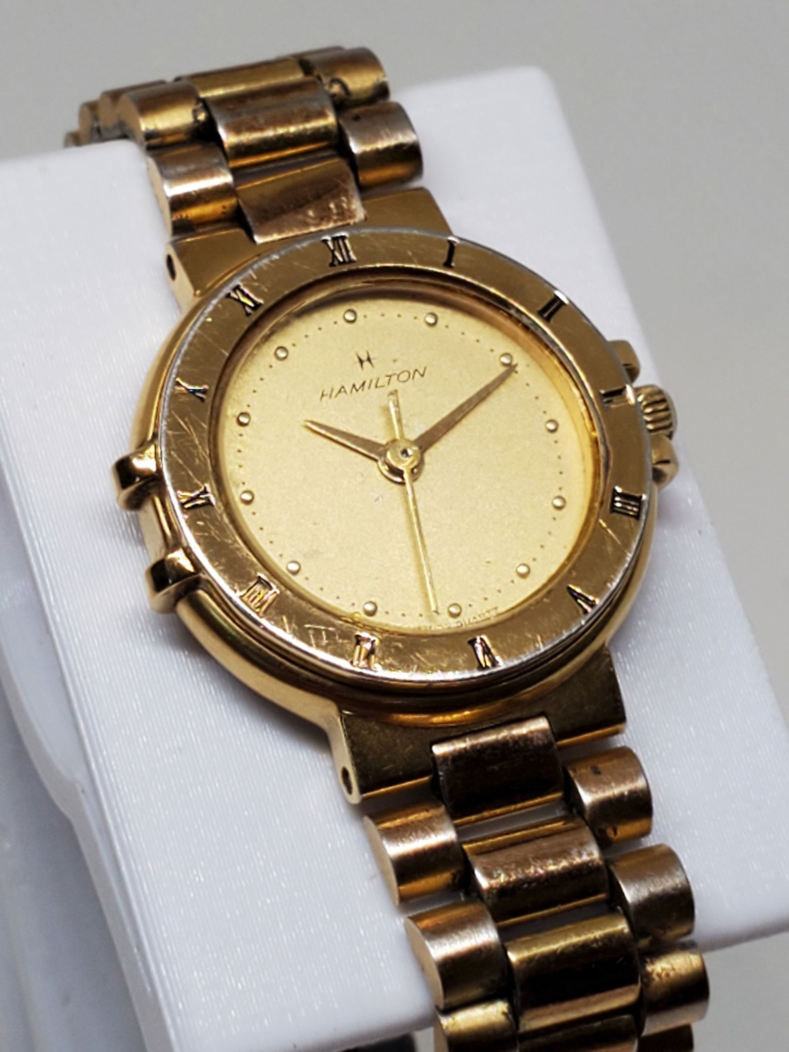 Hamilton Gold Plated 18K 9334 Watch, 1980s (1 of 9)