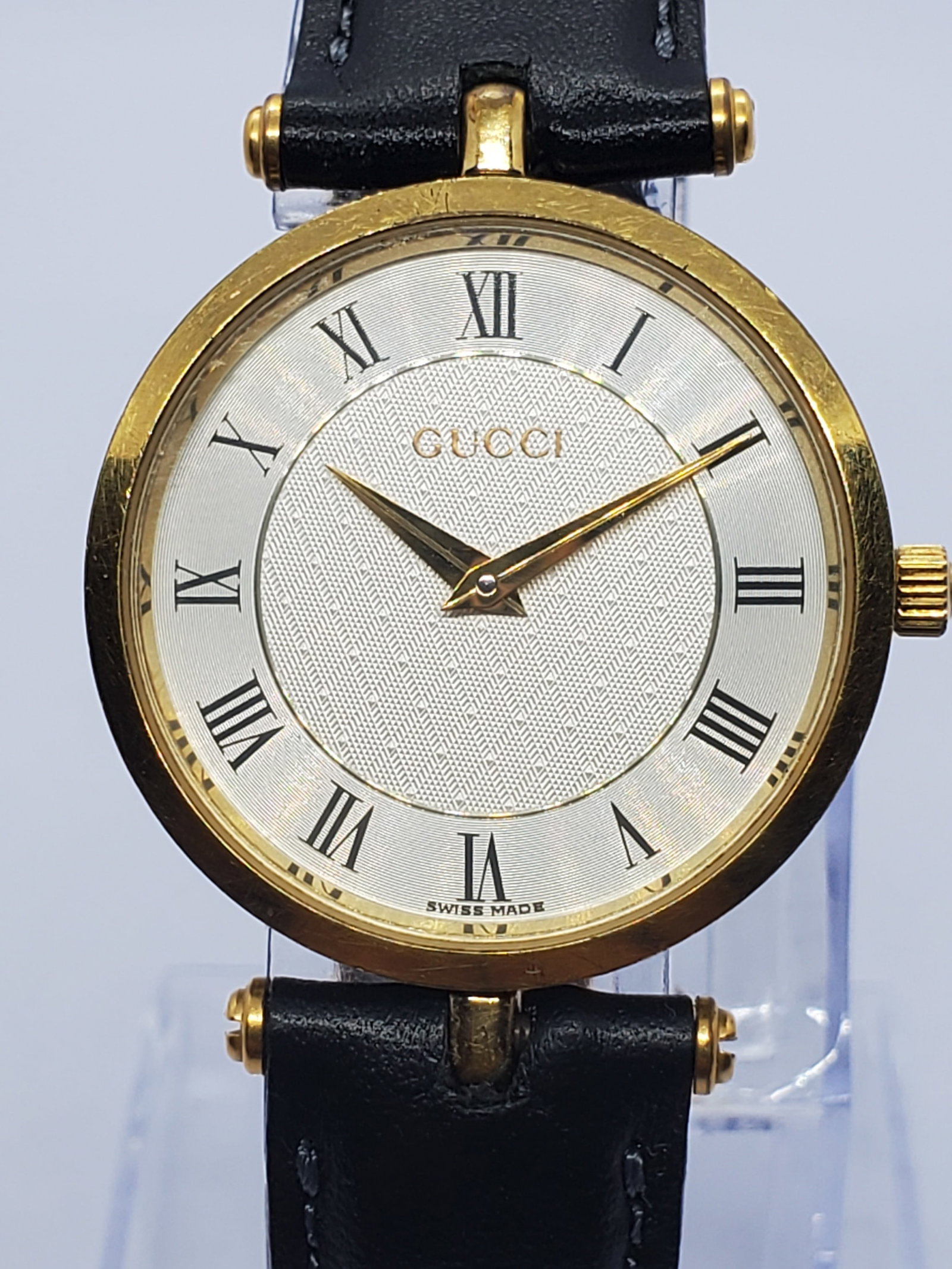Gucci Sherry Line 2000M Gold Plated Pattern Dial 30mm Swiss Watch, 1990s (1 of 13)