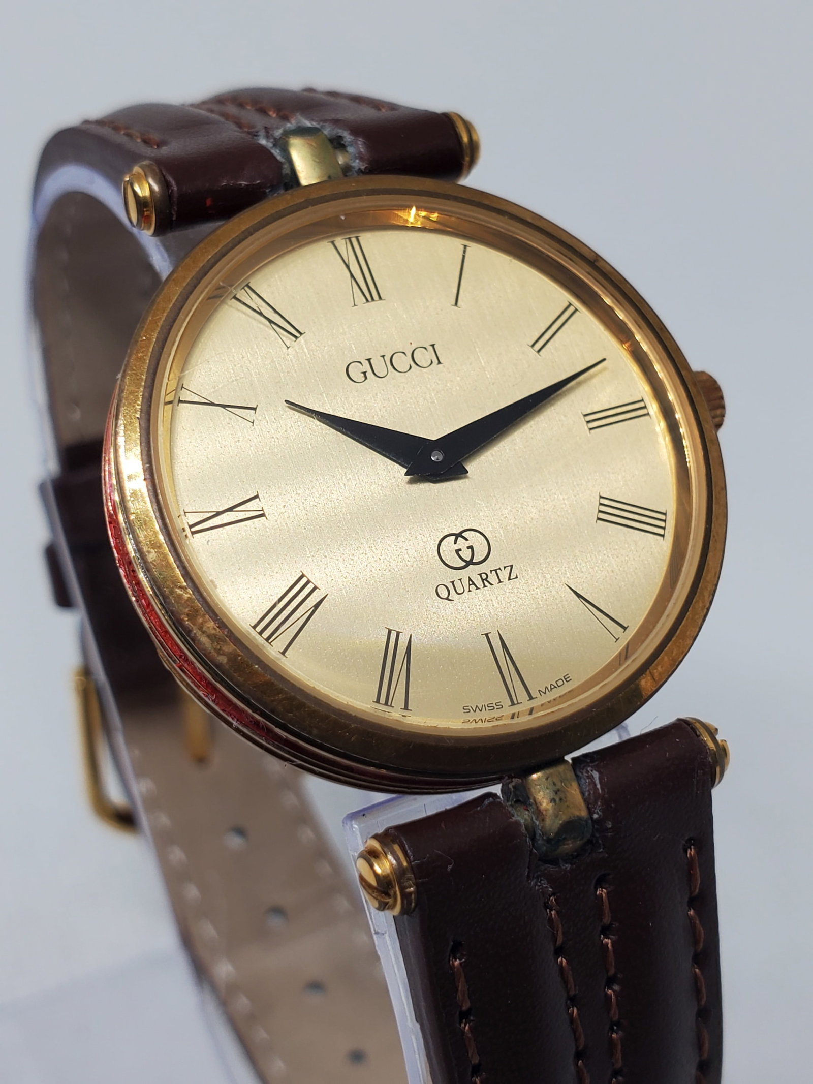 Gucci Sherry Line 2000M Gold Plated Gold Dial 30mm Swiss Dress Watch, 1990s (1 of 12)