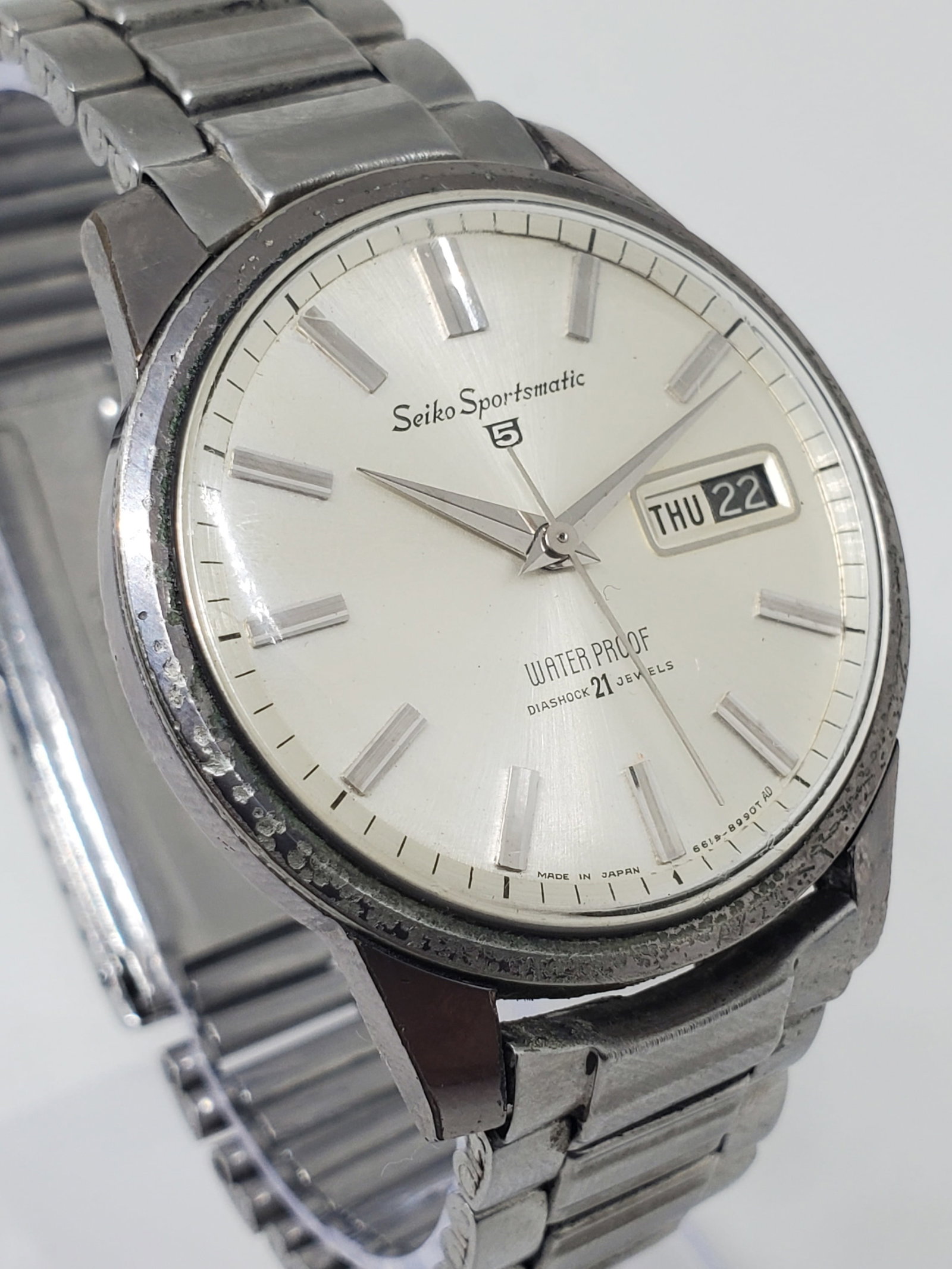 Vintage Seiko Sportsmatic 5 Automatic Silver Dial Day Date 36mm, August 1964 (1 of 12)
