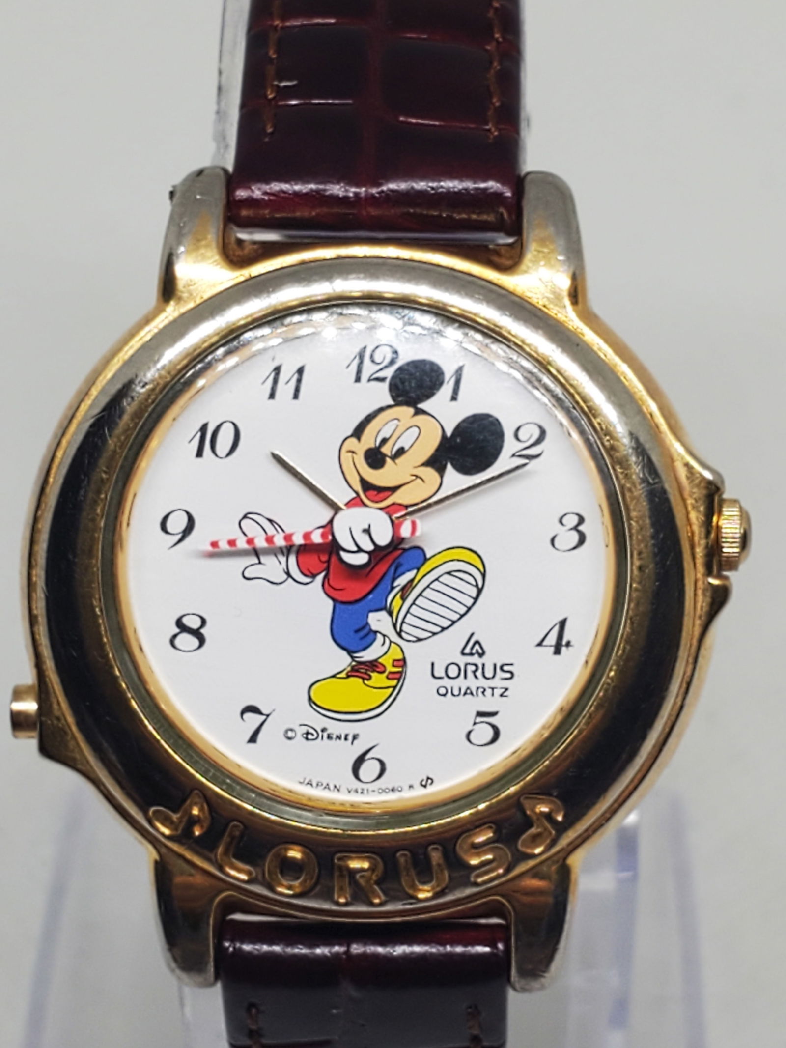 Seiko Lorus Disney Mickey Mouse Musical Quartz Watch V421-0020 Playing and Dancing working, 1990s (1 of 11)