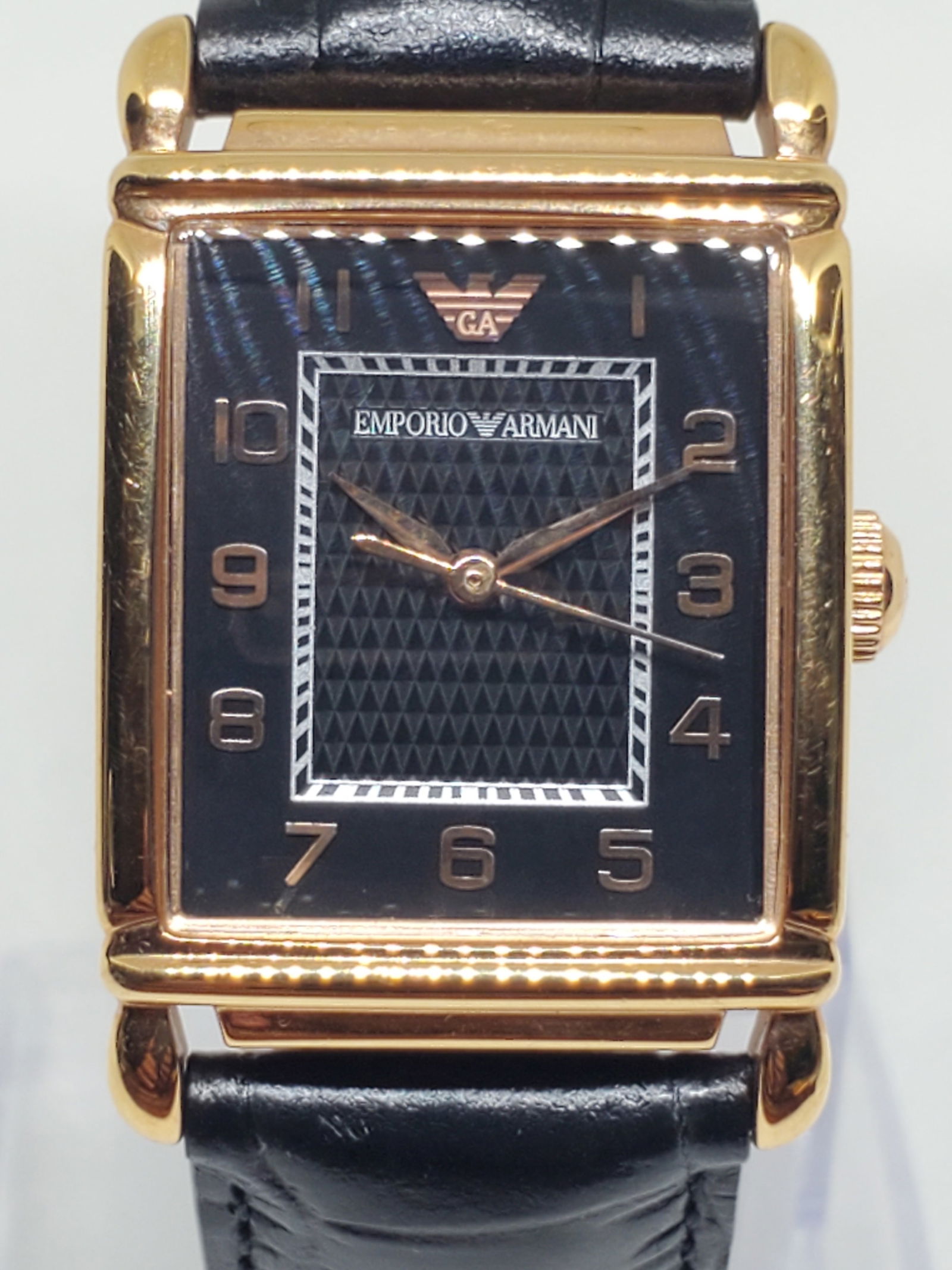 Emporio Armani AR0454 Rose Gold Dress Watch Black Dial 30mm, 2010s: The Emporio Armani AR0454 showcases Armani?s timeless elegance and refined Italian design, making it a perfect accessory for both collectors and style enthusiasts. Featuring a rose gold case paired wi