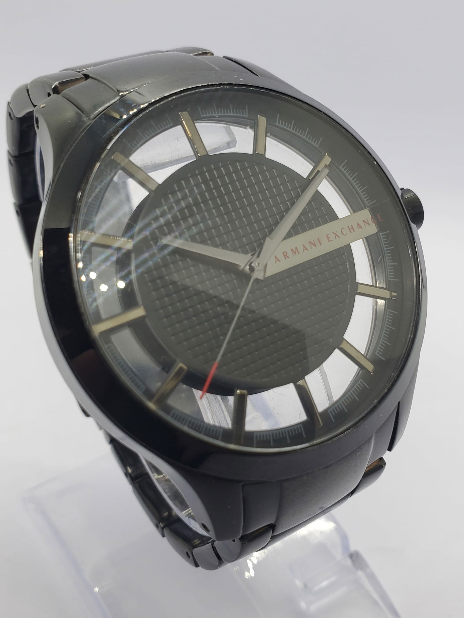 Armani Exchange AX2187 Black Skeleton Dial Quartz Watch 46mm, 2017 to 2019 (1 of 15)