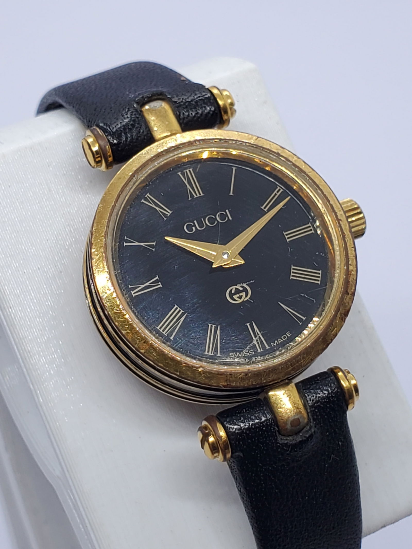 Gucci Sherry Line 2000L Beige Plated Black Dial Swiss Quartz Dress Watch, 1990s (1 of 12)
