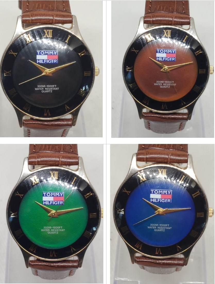 Tommy Hilfiger Mood Watch 1238 Quartz, Color Changing Dial, Gold Case, 35mm, 1990s, Working (1 of 13)