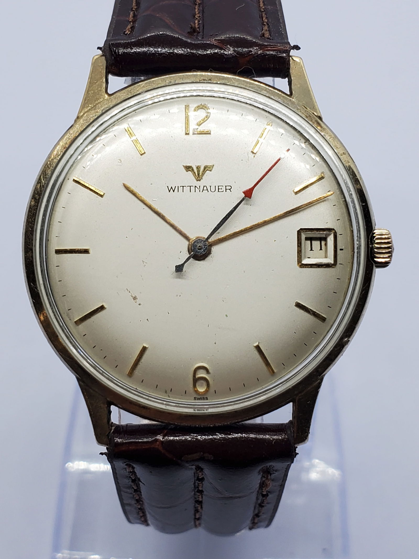 Vintage Wittnauer Classic Manual Wind Dress Watch 34mm Gold RGP Swiss, late 1950s, Working (1 of 15)