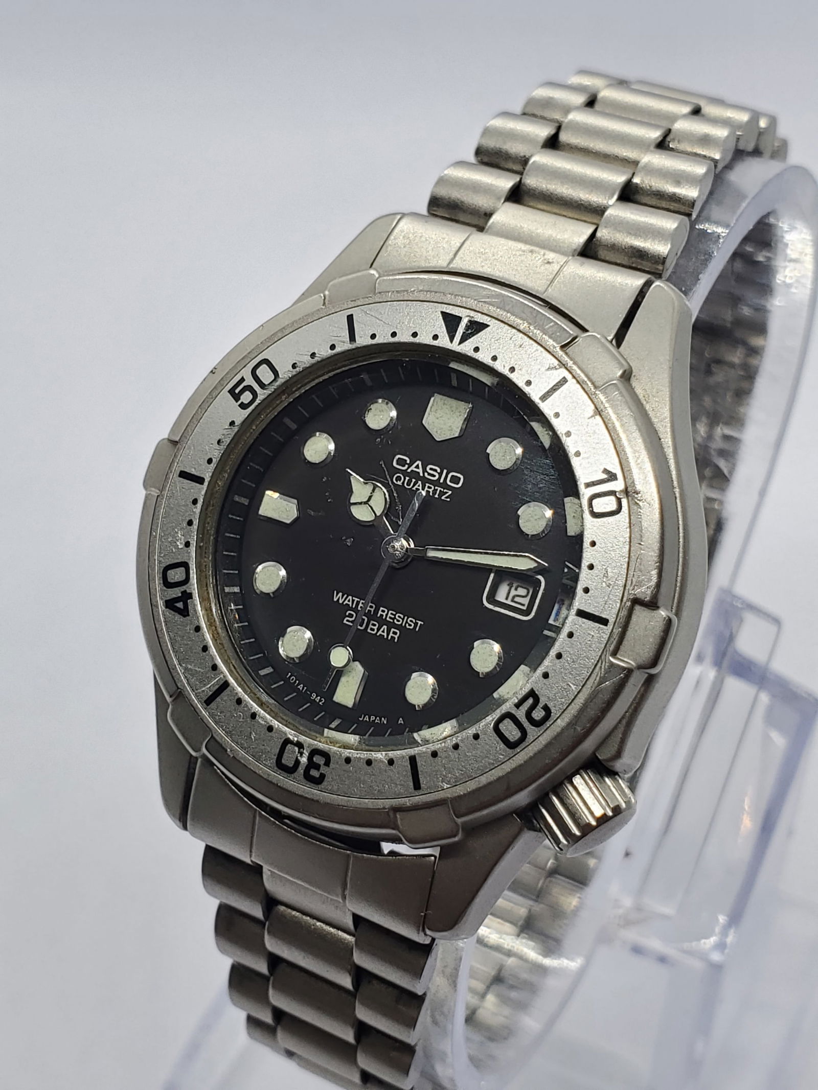 Vintage Casio LD701 Quartz Diver Style Watch Black Dial 32 mm, 1988, Working (1 of 12)