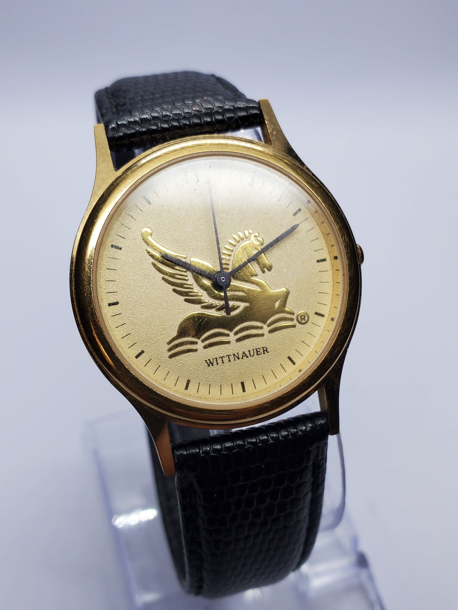 Vintage Wittnauer Pegasus Gold Plated Quartz Watch, 33mm, 1985 to 1995, Working (1 of 12)