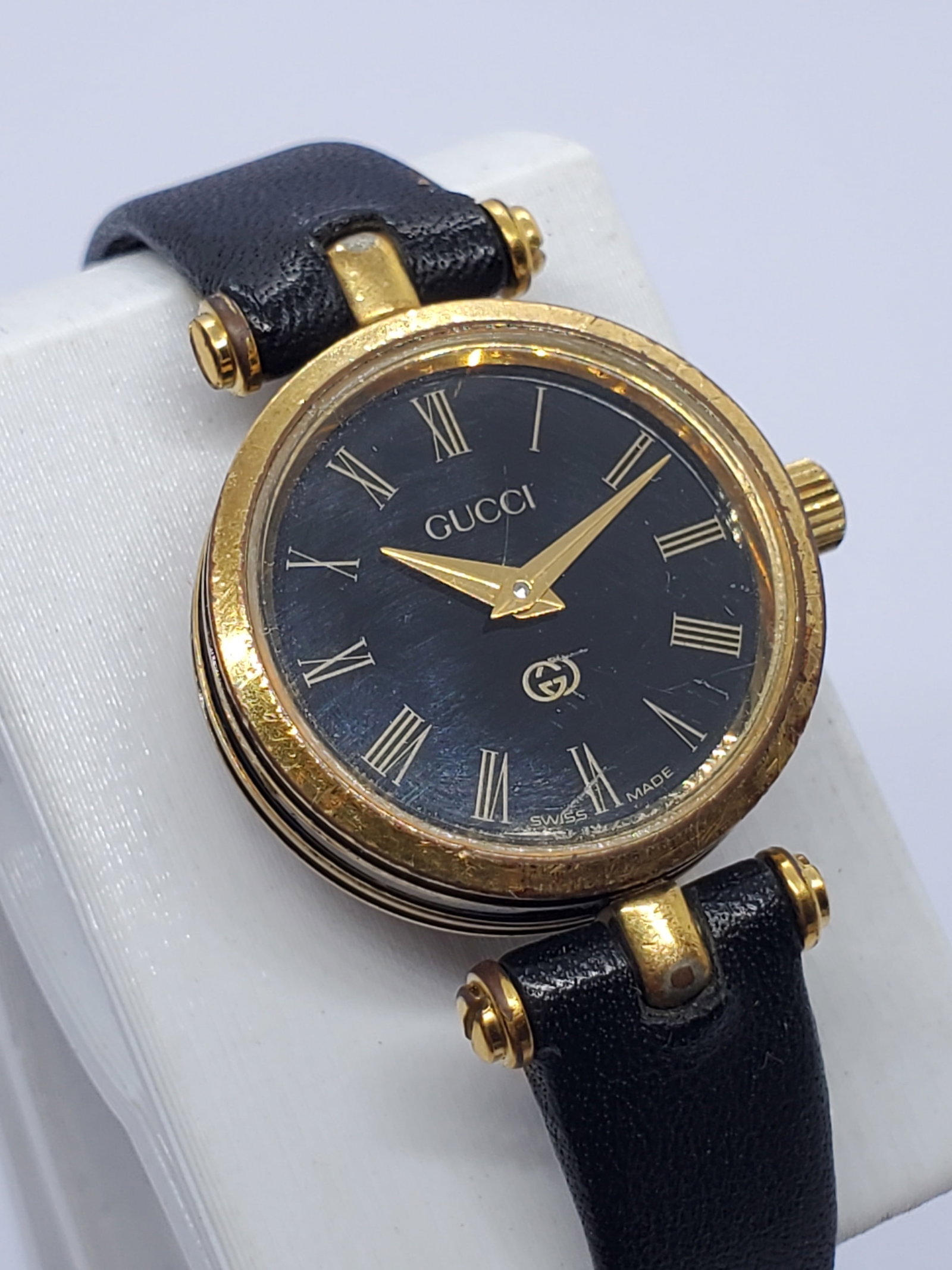Gucci Sherry Line 2000L Beige Plated Black Dial Swiss Quartz Dress Watch, 1990s, Working (1 of 12)