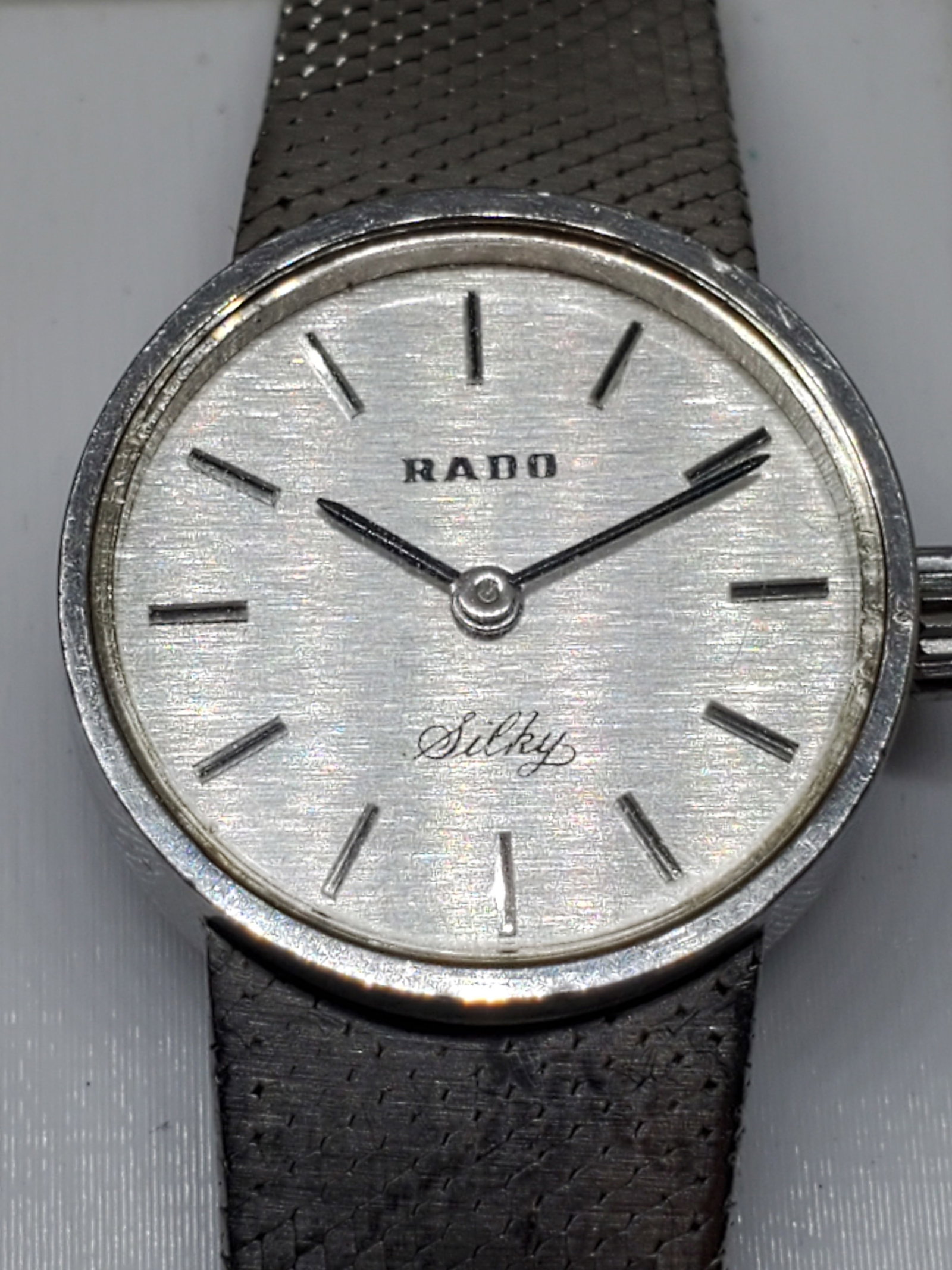Rado Silky Silver Manual Watch, 1970s, Working: Experience the refined elegance of the (running) Rado Silky, a vintage luxury timepiece that embodies the brands reputation for precision and sophistication. This manual winding watch features a sleek