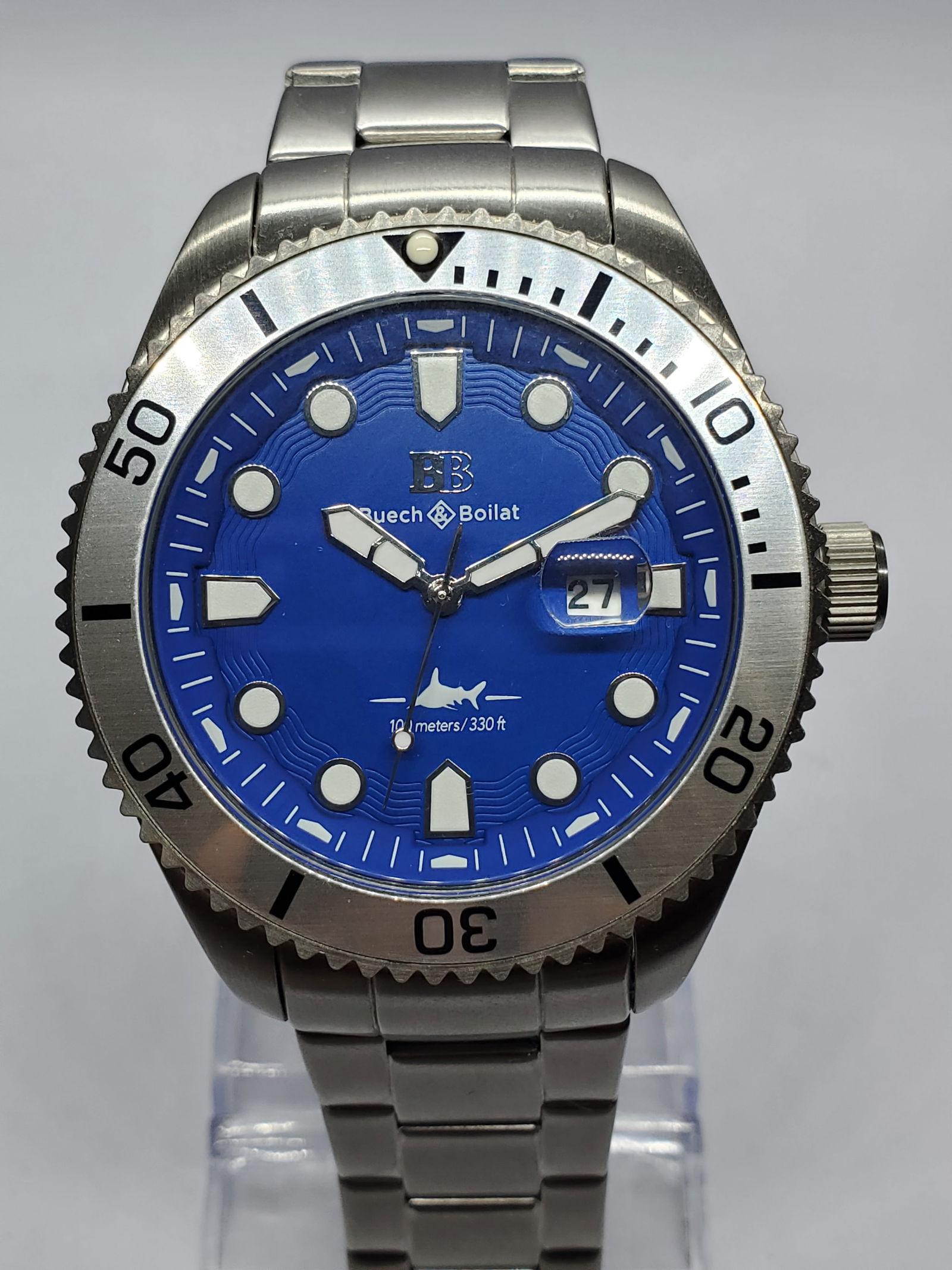 Buech & Boilat Mako Cobalt Blue Diver 46mm Watch Bold Sport, 2015 to 2020, Working (1 of 16)
