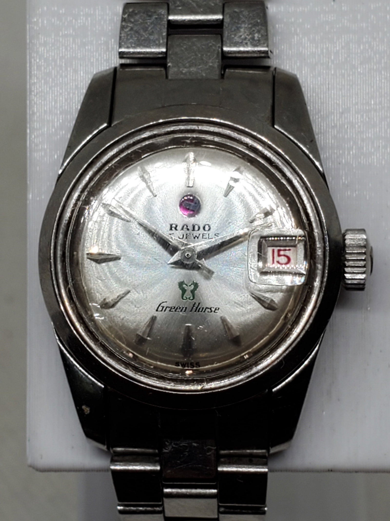 Vintage Rado Green Horse 759 Automatic Ladies Watch Stainless Steel Swiss Made, 1960s, Working (1 of 11)