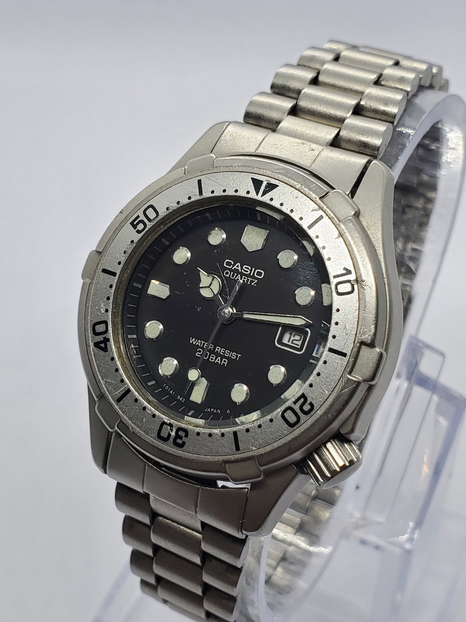 Vintage Casio LD701 Quartz Diver Style Watch Black Dial 32 mm, 1988, Working (1 of 12)