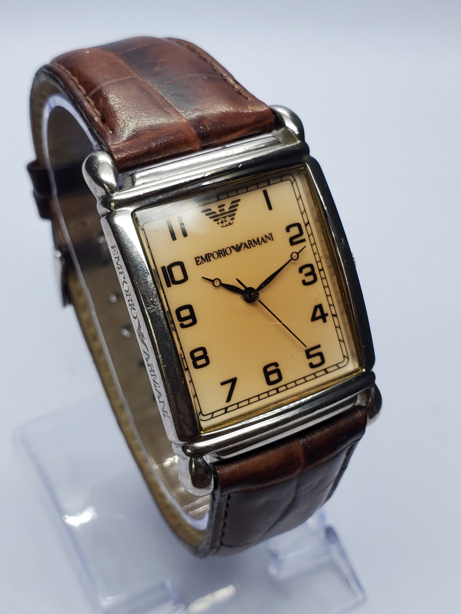 Emporio Armani Tank Quartz Dress Watch Champagne, 29x36 mm, 2000s, Working (1 of 13)