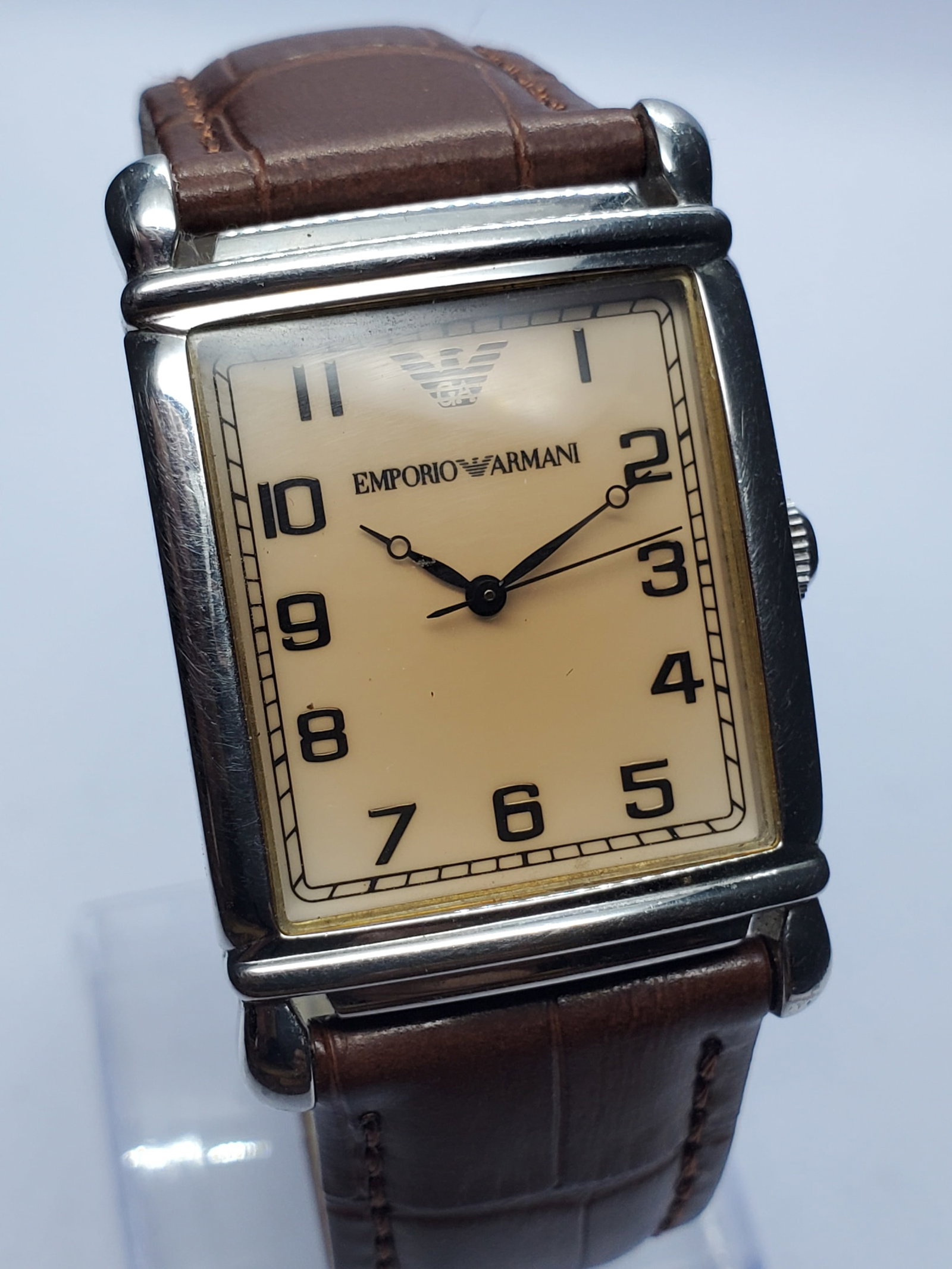 Emporio Armani Tank Case Champagne Dial Watch, 29x36mm, 2000s, Working (1 of 12)