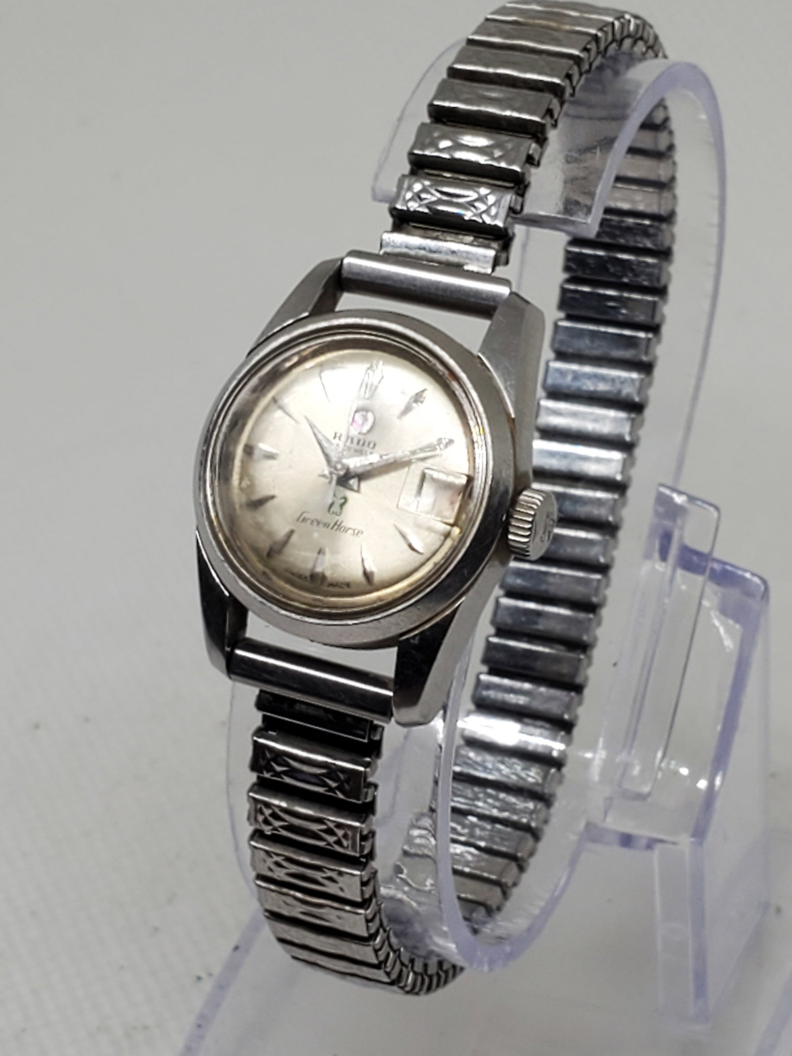 Vintage Rado Green Horse Automatic 33mm Silver Dial Swiss Made Dress Watch, circa 1965 to 1968, - 2