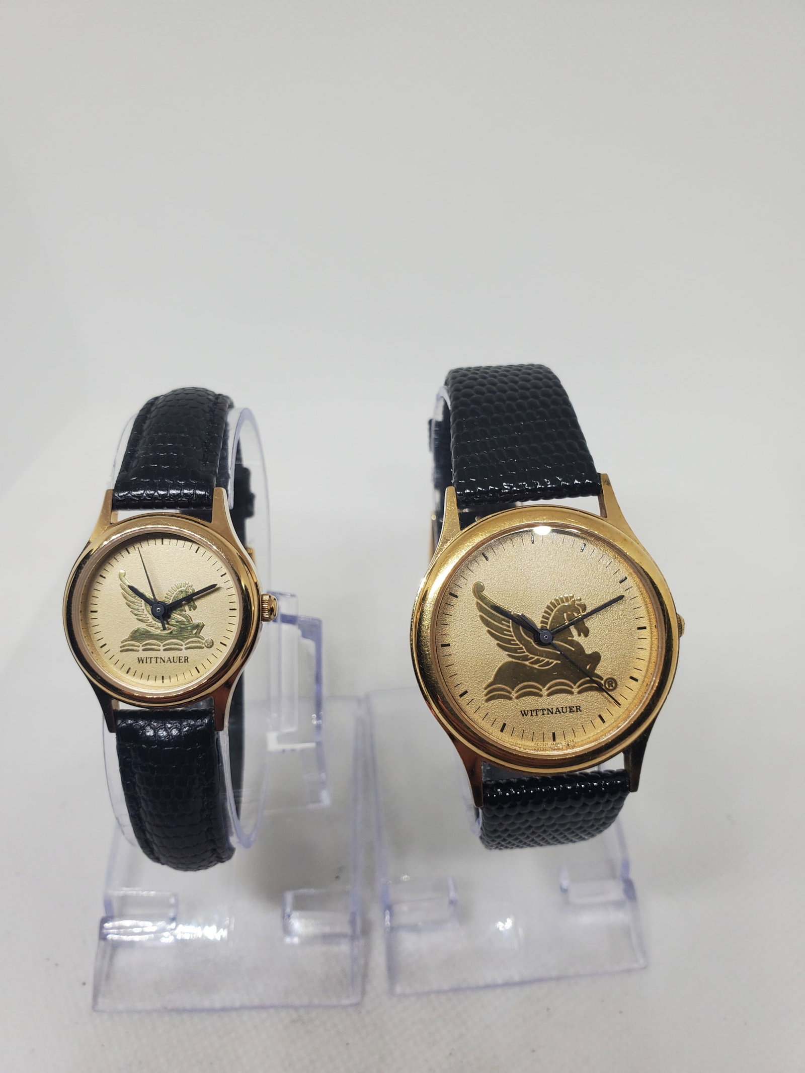 Wittnauer Pegasus His and Hers Dress Watch Gold Dial Vintage Elegance, 1990s, Running (1 of 8)