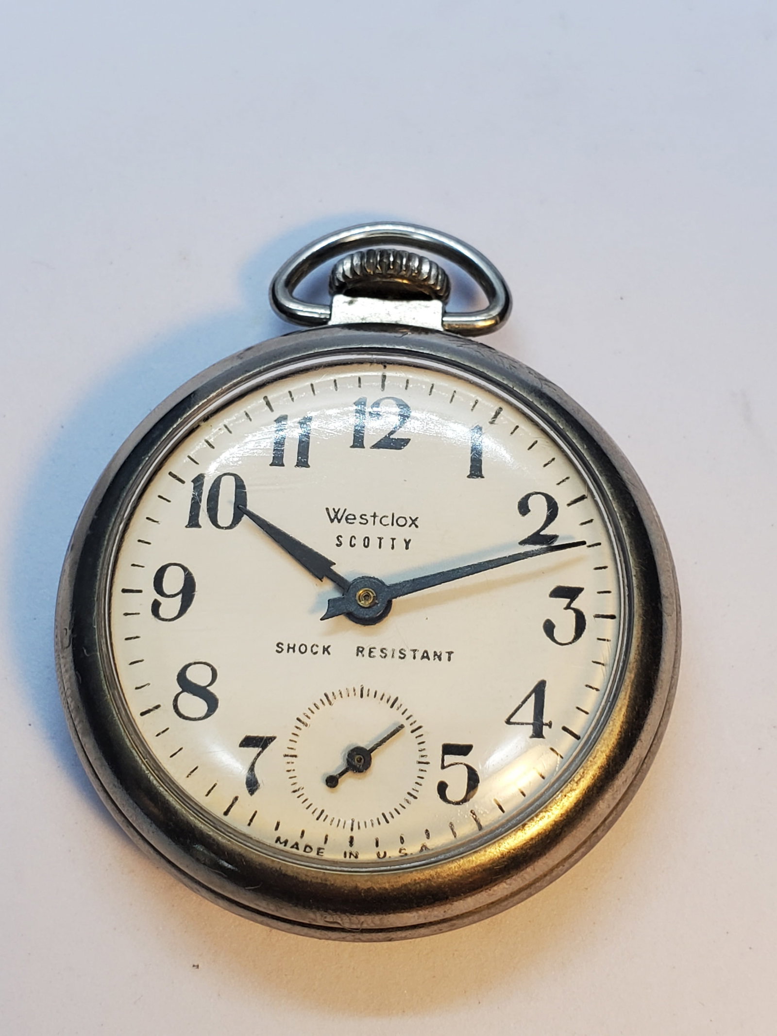 Vintage Westclox Scotty Pocket Manual Watch, 50mm, 1950s, Running (1 of 9)