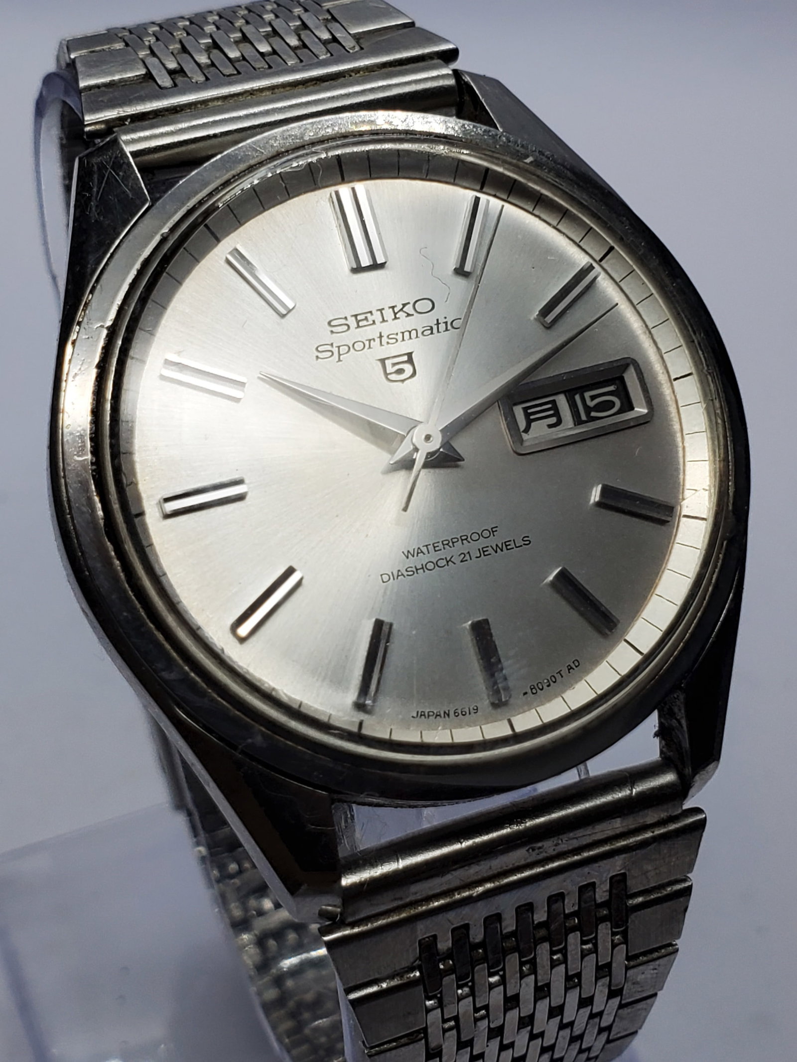 Vintage Seiko Sportsmatic 5 6619-8060 Automatic Kanji Day Date, 37mm, 1966, Running (1 of 13)