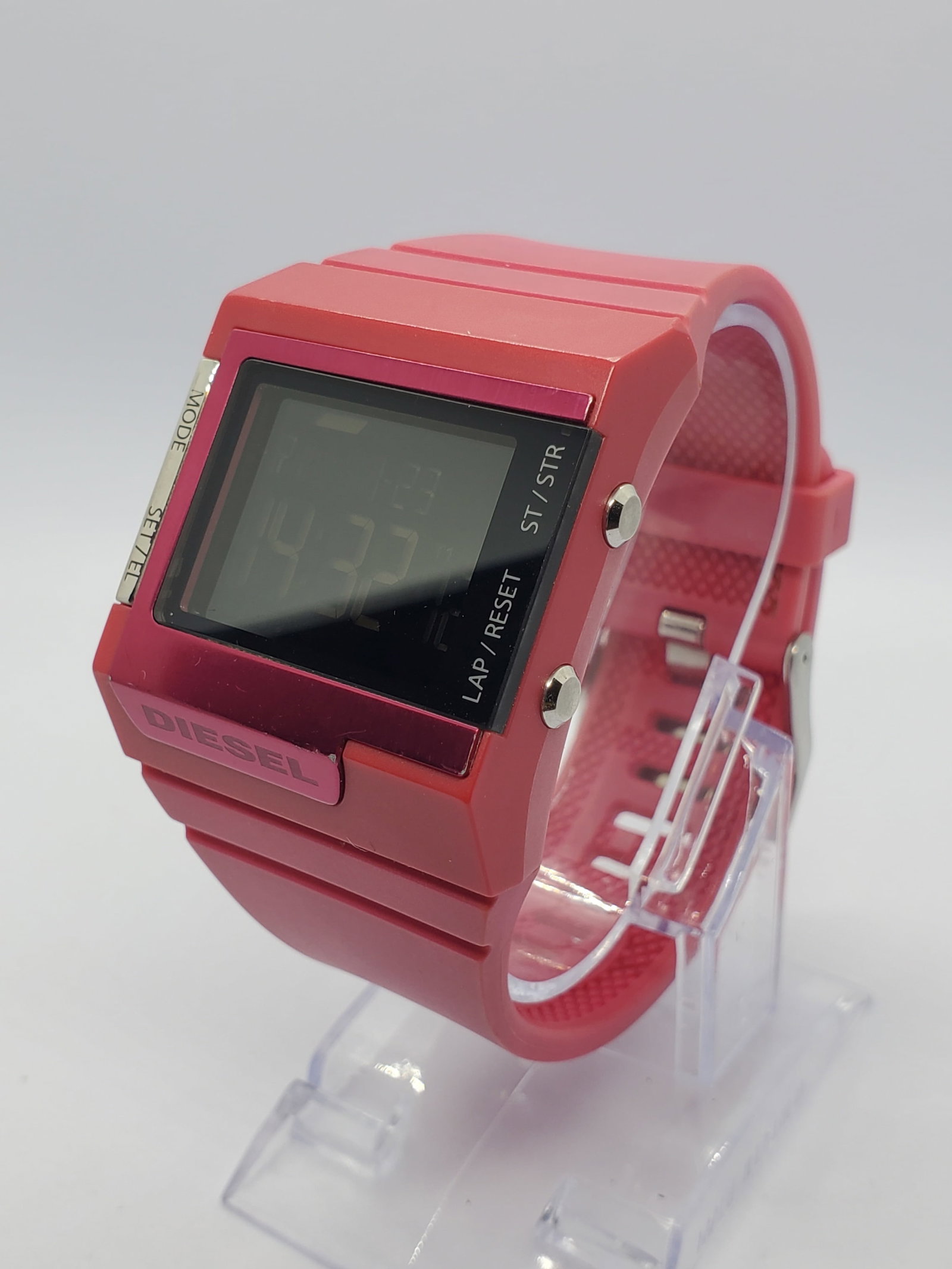 Diesel Only the Brave DZ7133 Red Digital Chronograph Sports Watch, 2009 to 2011, Running