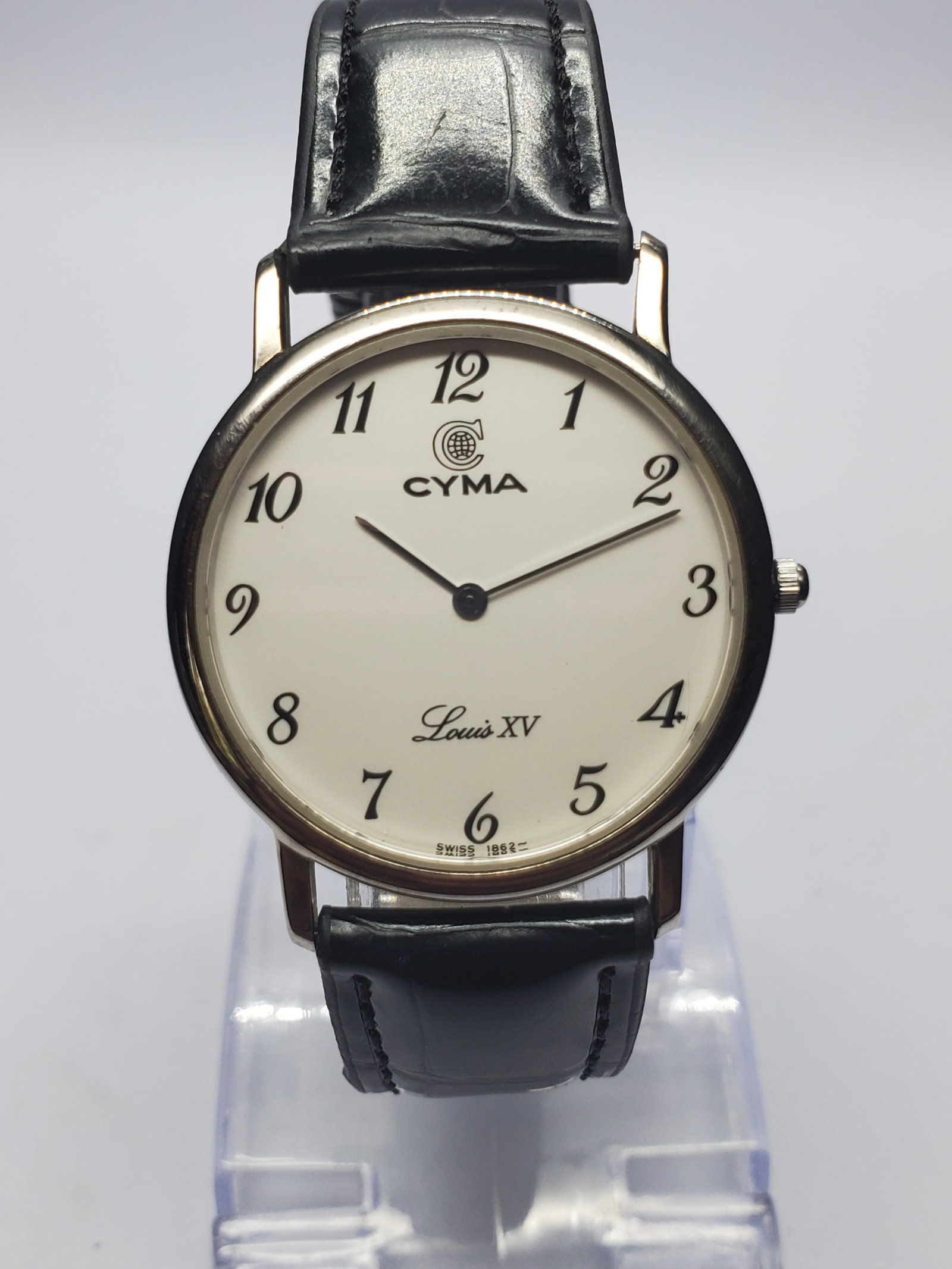Vintage Cyma Louis XV Swiss Dress Watch, 32mm, 1990s, Running (1 of 13)