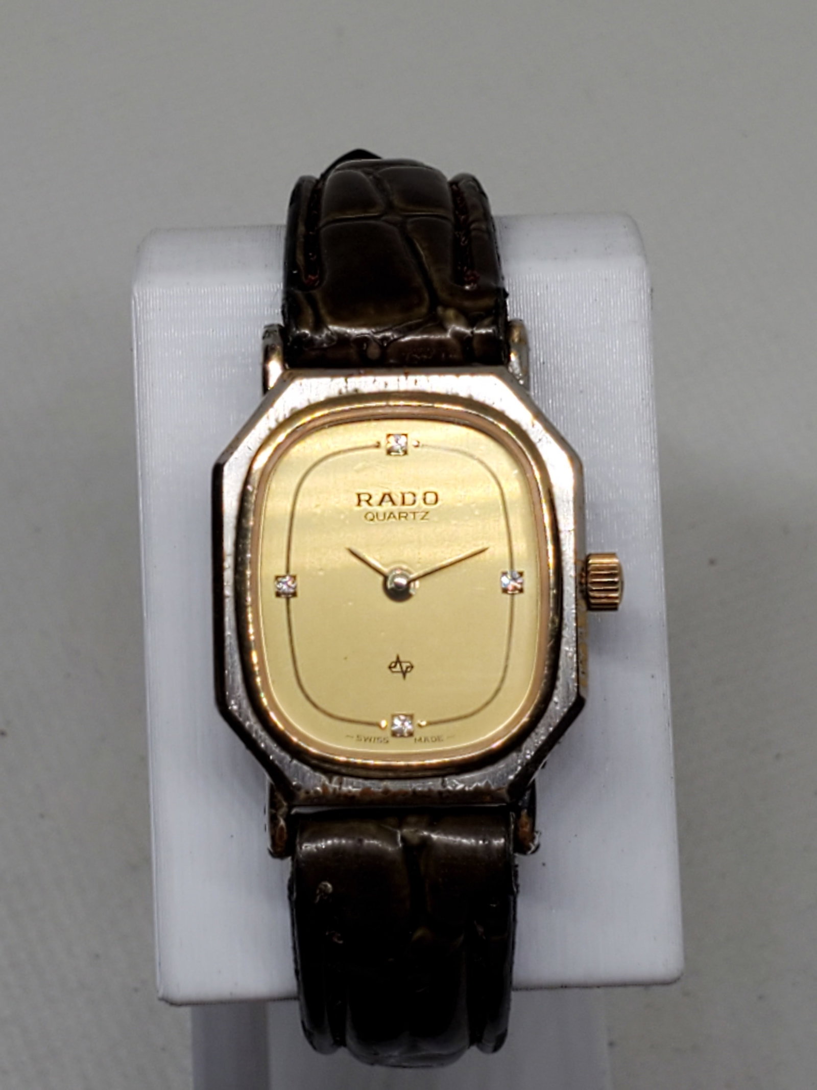 Vintage Rado Gold Tone with Diamonds Ladies Watch, 1980s, Running