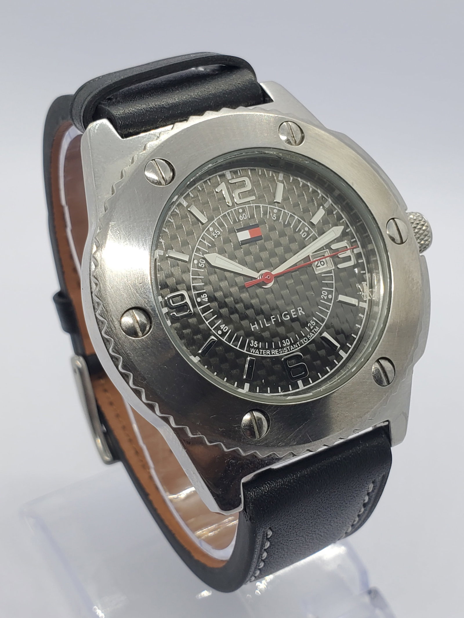 Vintage Tommy Hilfiger F90240 Men?s Quartz Sports Watch Checkered Dial 41mm, 2010, Running (1 of 14)