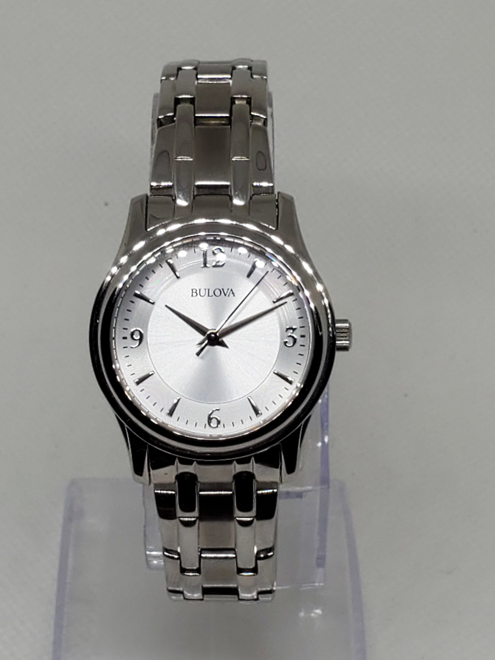 Bulova 96L005 Quartz Dress Watch Silver Dial Elegance, 2010s New with Box, Running