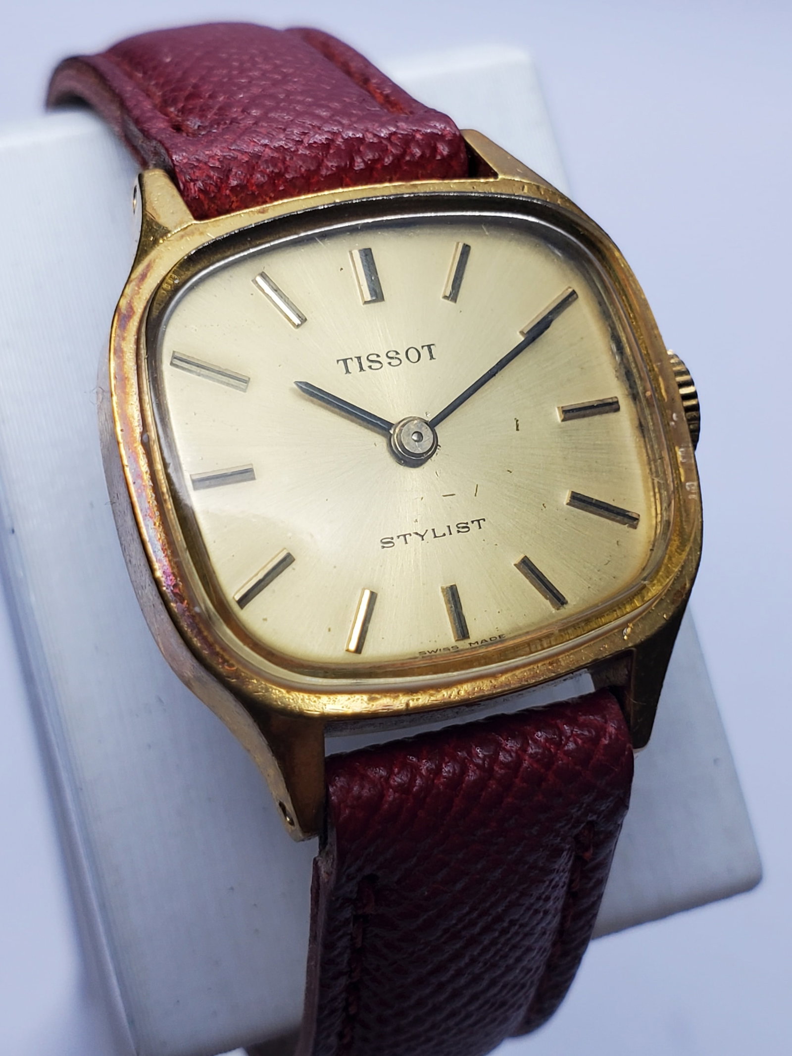 Vintage Tissot Stylist Gold Plated Manual Watch, 22x20mm, 1970s, Running: Elegant and timeless, this vintage Tissot Stylist manual wind dress watch embodies the refined craftsmanship that has made Tissot one of Switzerland?s most respected watchmakers. Founded by Charles F?