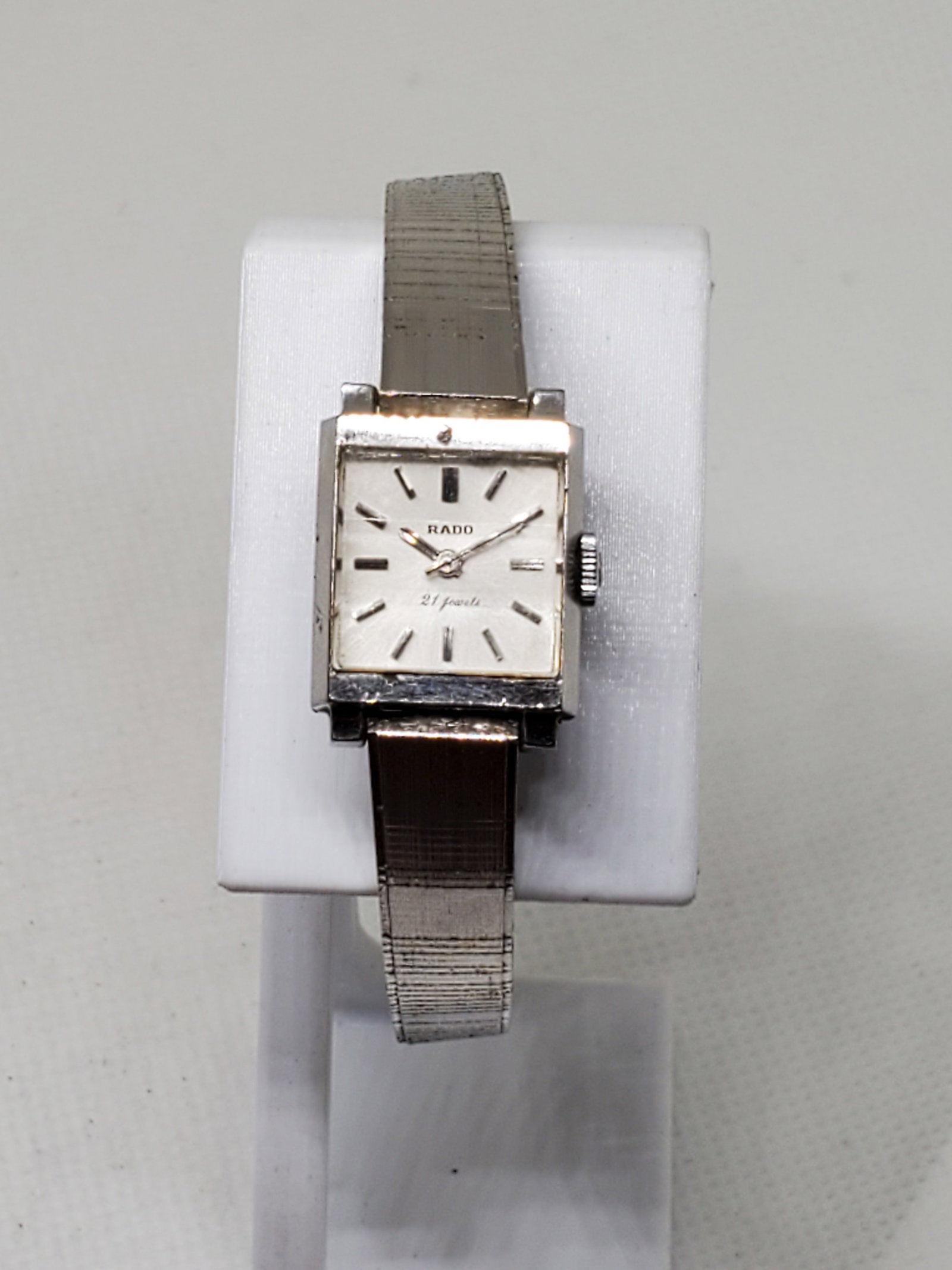 Vintage Rado Silver Manual Watch, 1970s, Running