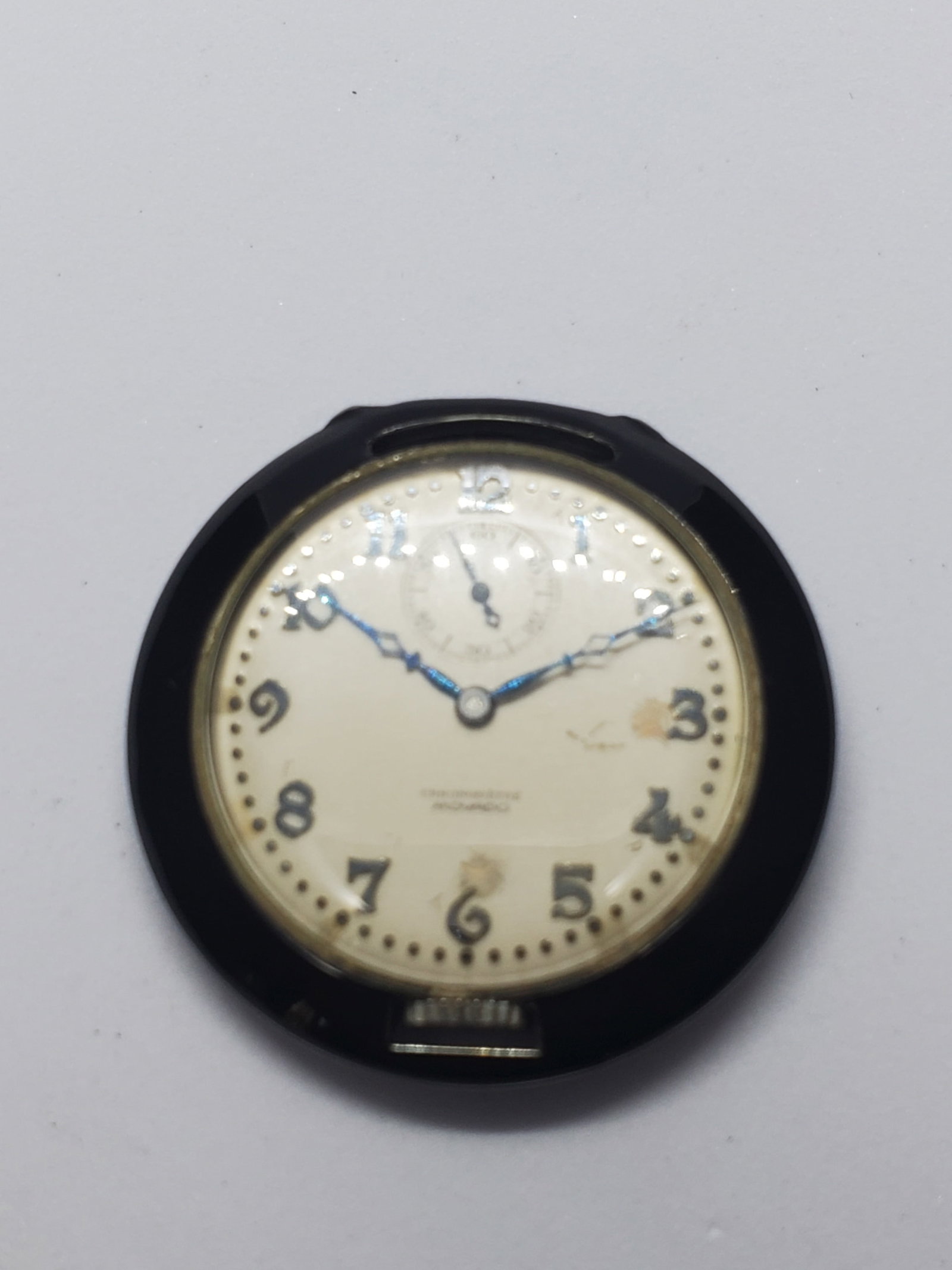 Vintage Movado Chronometre Pocket Manual Swiss Watch, 41mm, 1930s, Running: Own a piece of Swiss horological history with this vintage Movado Chronometre Pocket Watch, a refined manual wind dress watch showcasing the craftsmanship that made Movado a respected name among colle