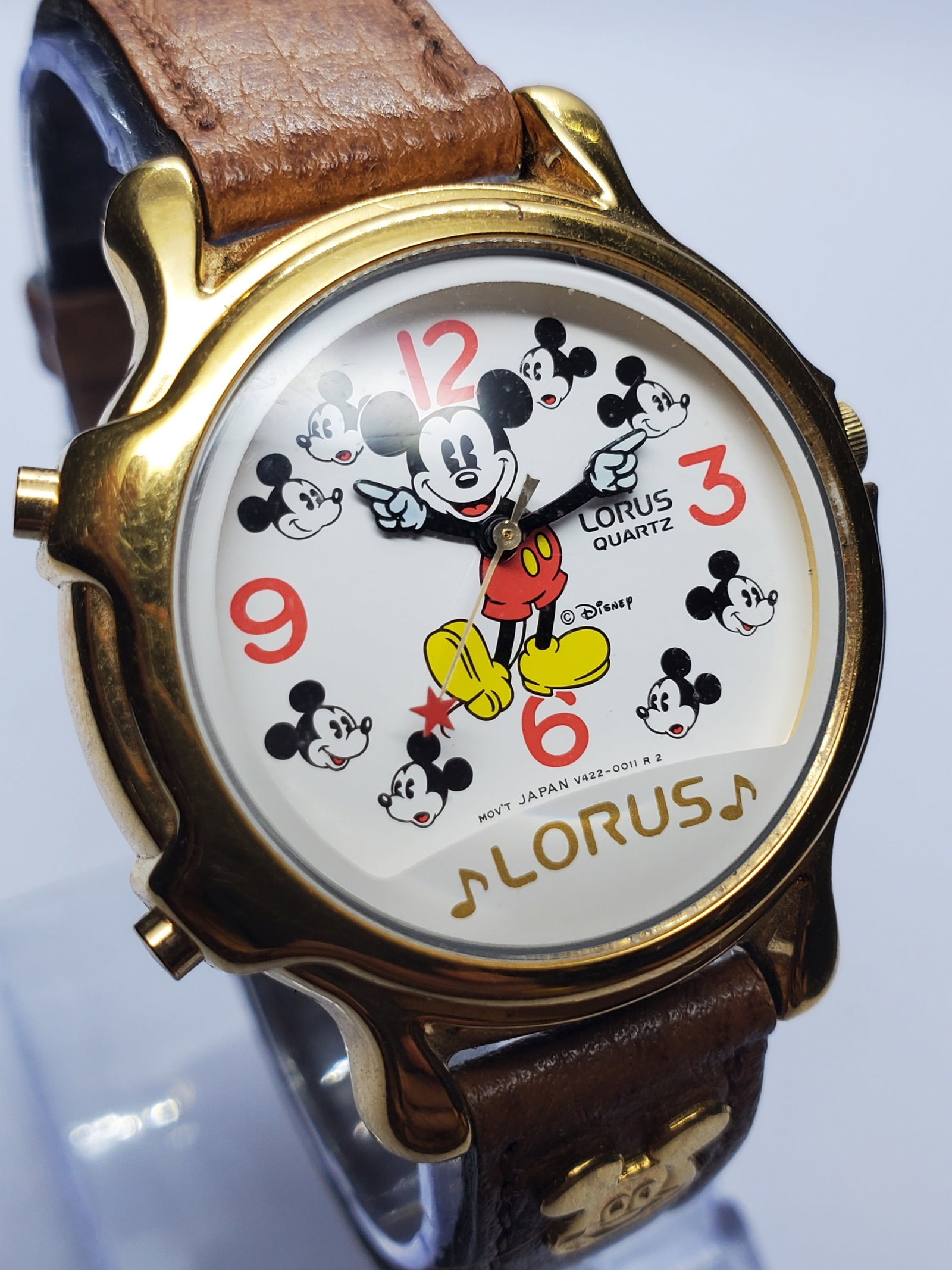 Vintage Seiko Lorus Disney Mickey Musical Quartz Watch Animated Rare, 34mm, 1990s, Running, Singing, (1 of 15)