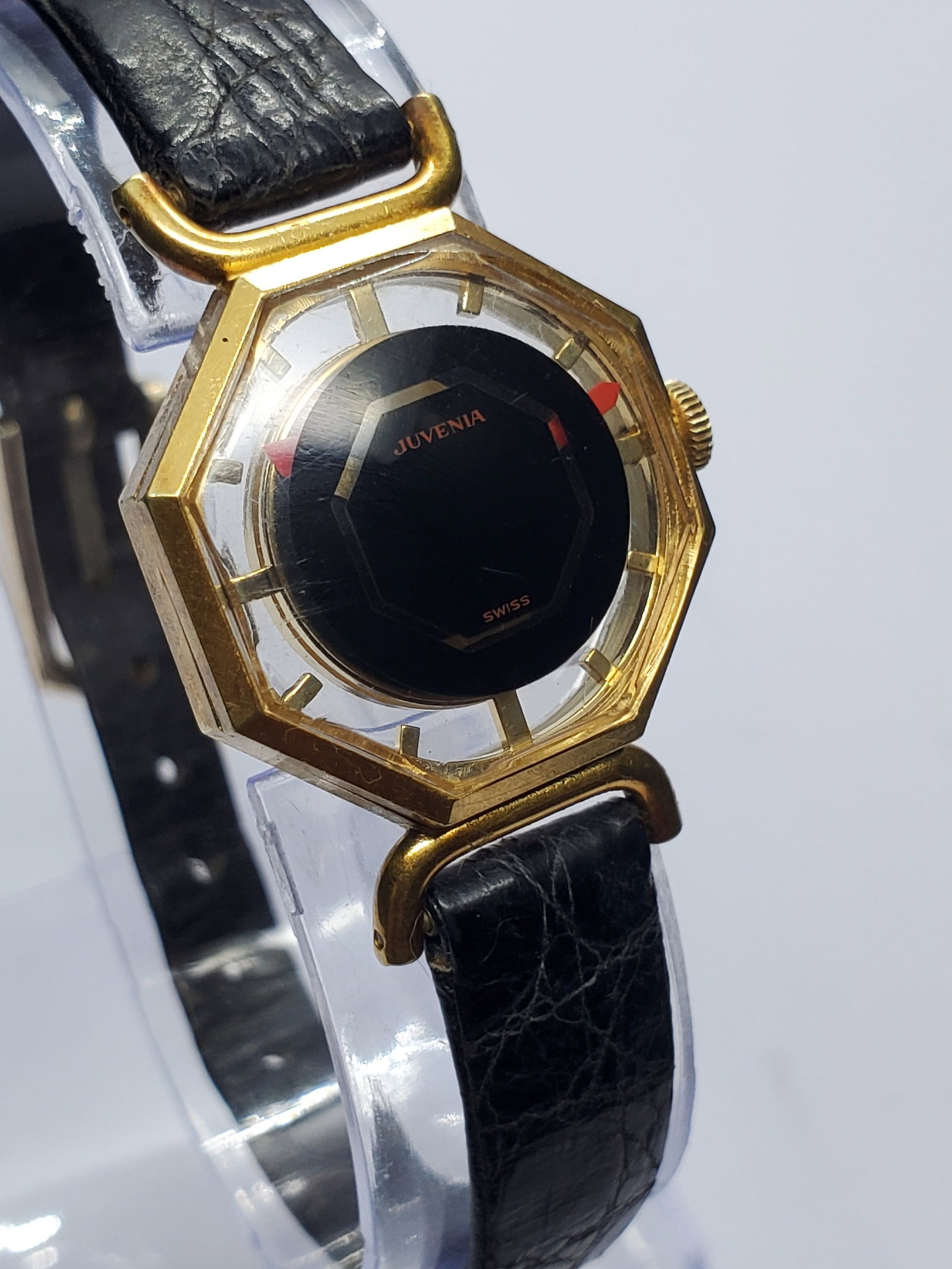 Vintage Juvenia Mystere Octagonal Gold Plated Swiss Manual Watch, 1960s, Running (1 of 11)