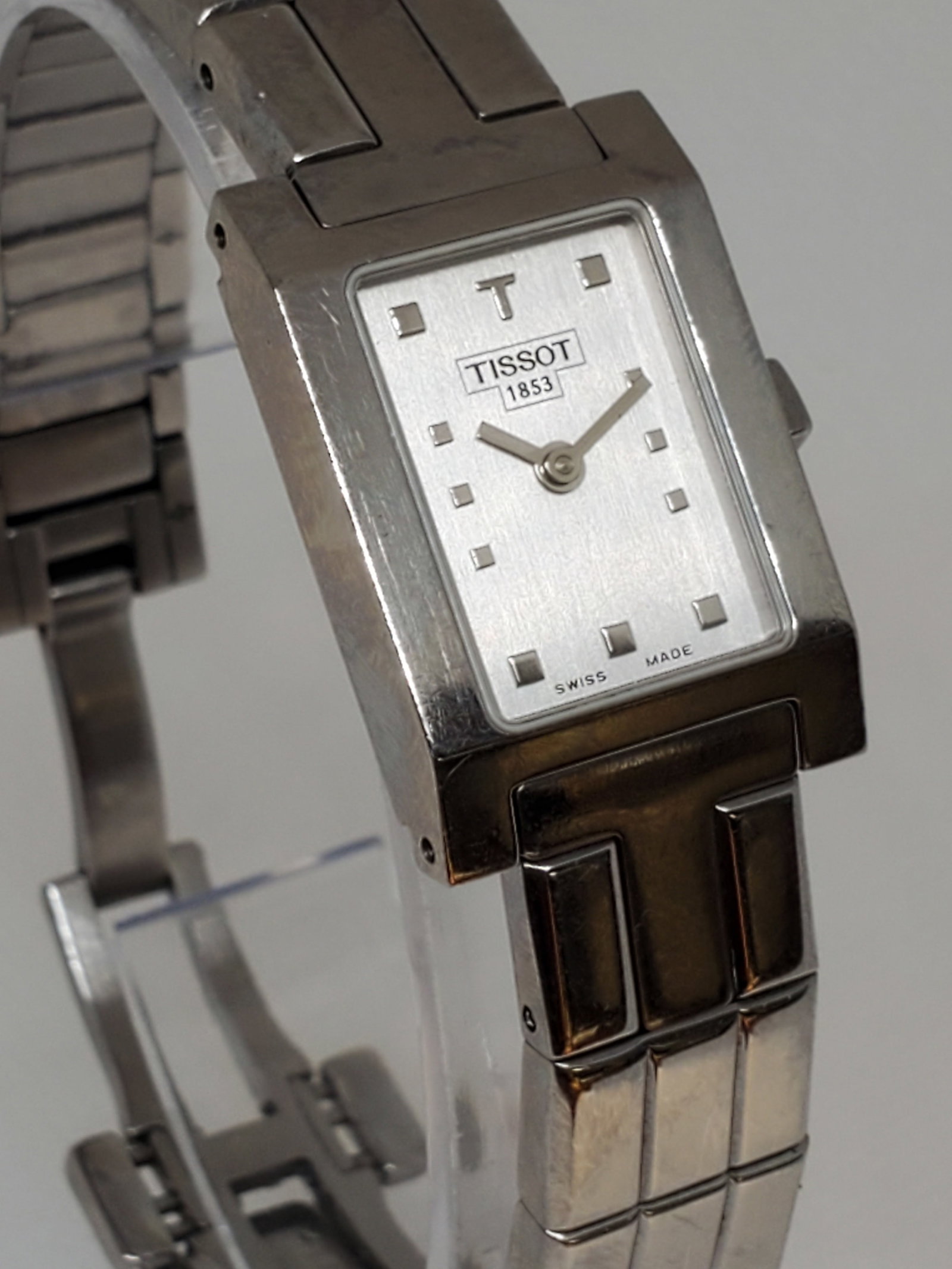 Vintage Tissot 1853 Swiss Quartz Silver Dial Dress Watch, 18x27mm, 2000s, Running (1 of 10)
