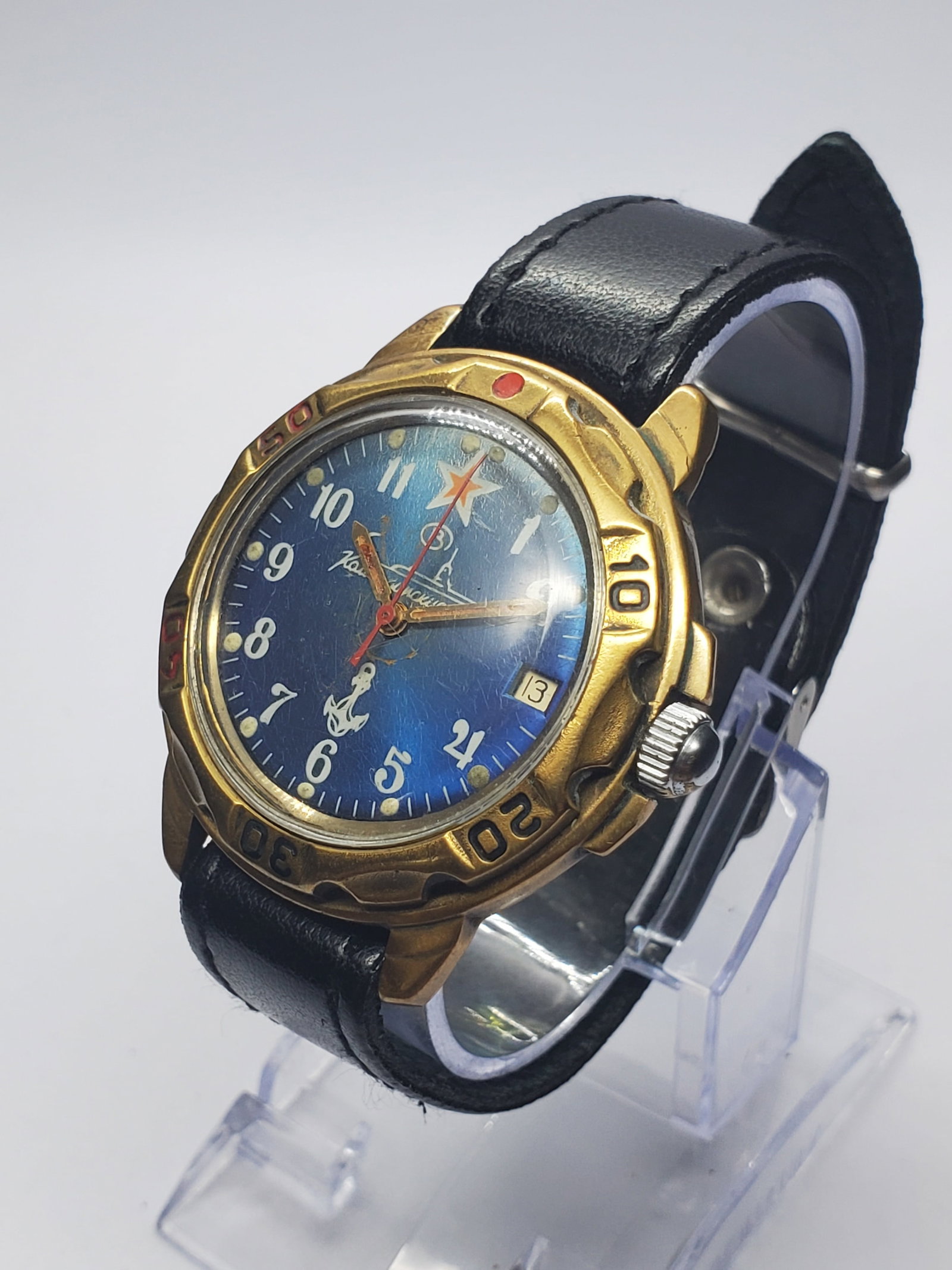 Vintage Vostok Komandirskie USSR Automatic Military Diver Watch, 40mm, 1980s, Running (1 of 12)