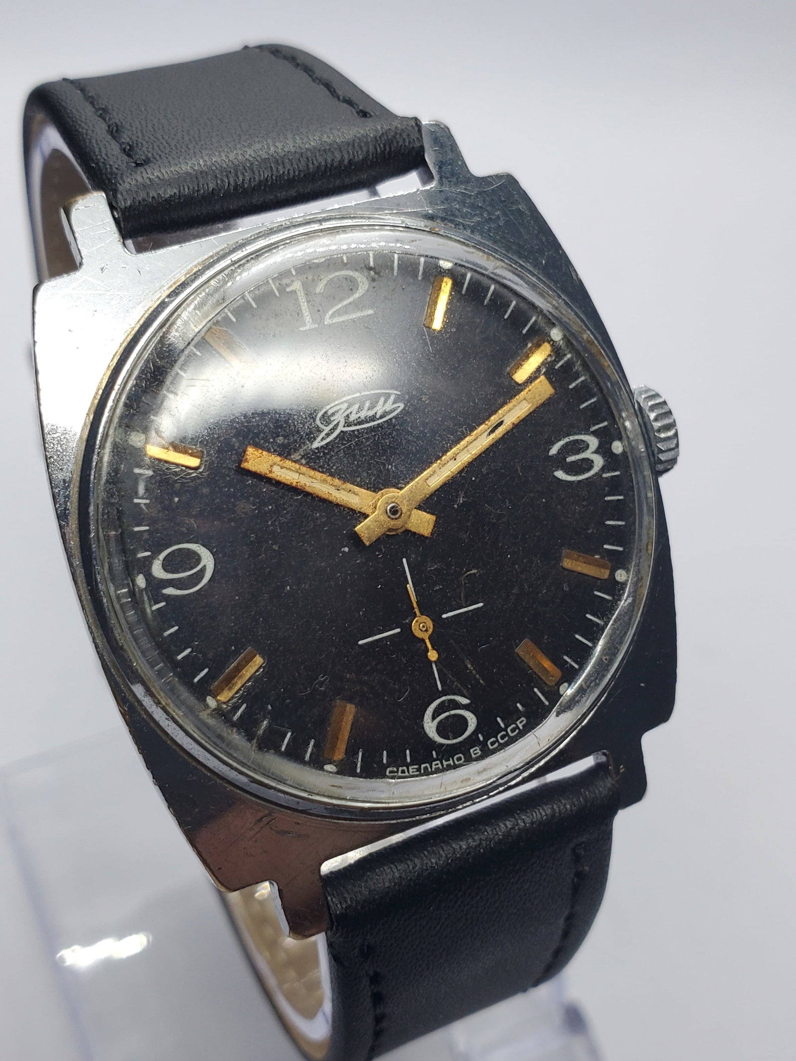 Vintage Pobeda 2602 Soviet Manual Black Dial Sub Seconds USSR Watch, 34mm, 1960s, Running (1 of 12)