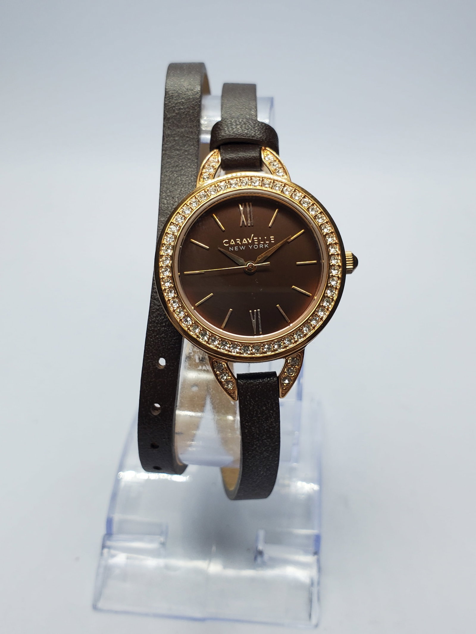 Bulova Caravelle Crystal Bezel Double-Loop Quartz Watch, 28mm, 2010s, Running (1 of 15)