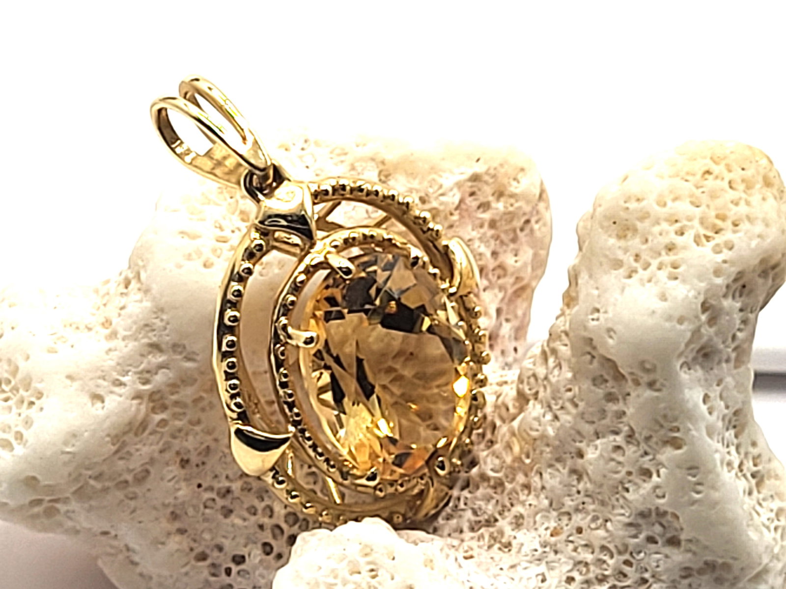 Incredible Citrine Pendant with Double Hobnail Frames (1 of 7)