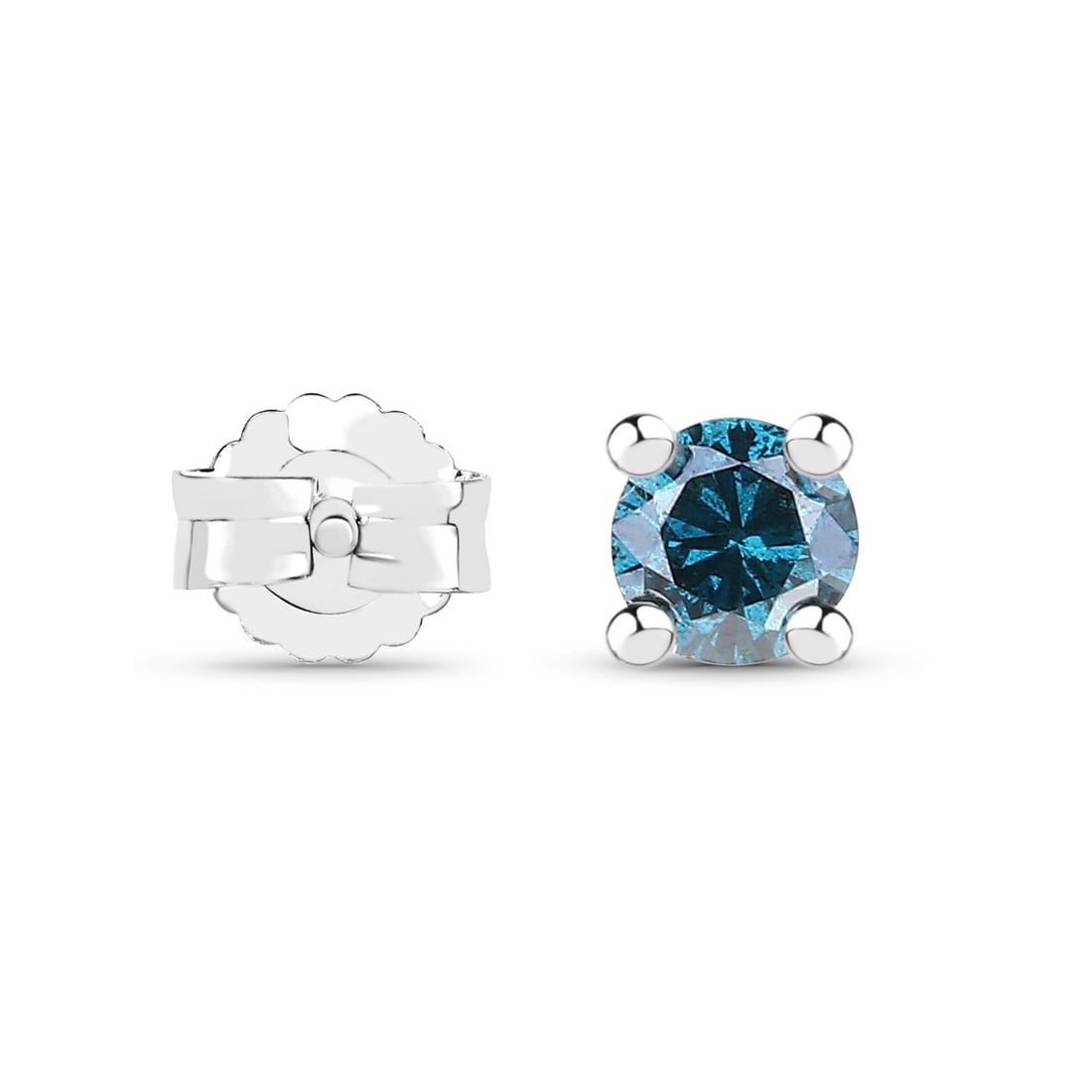 Minimalist Earth-Mined Blue Diamond Stud Earrings (1 of 2)