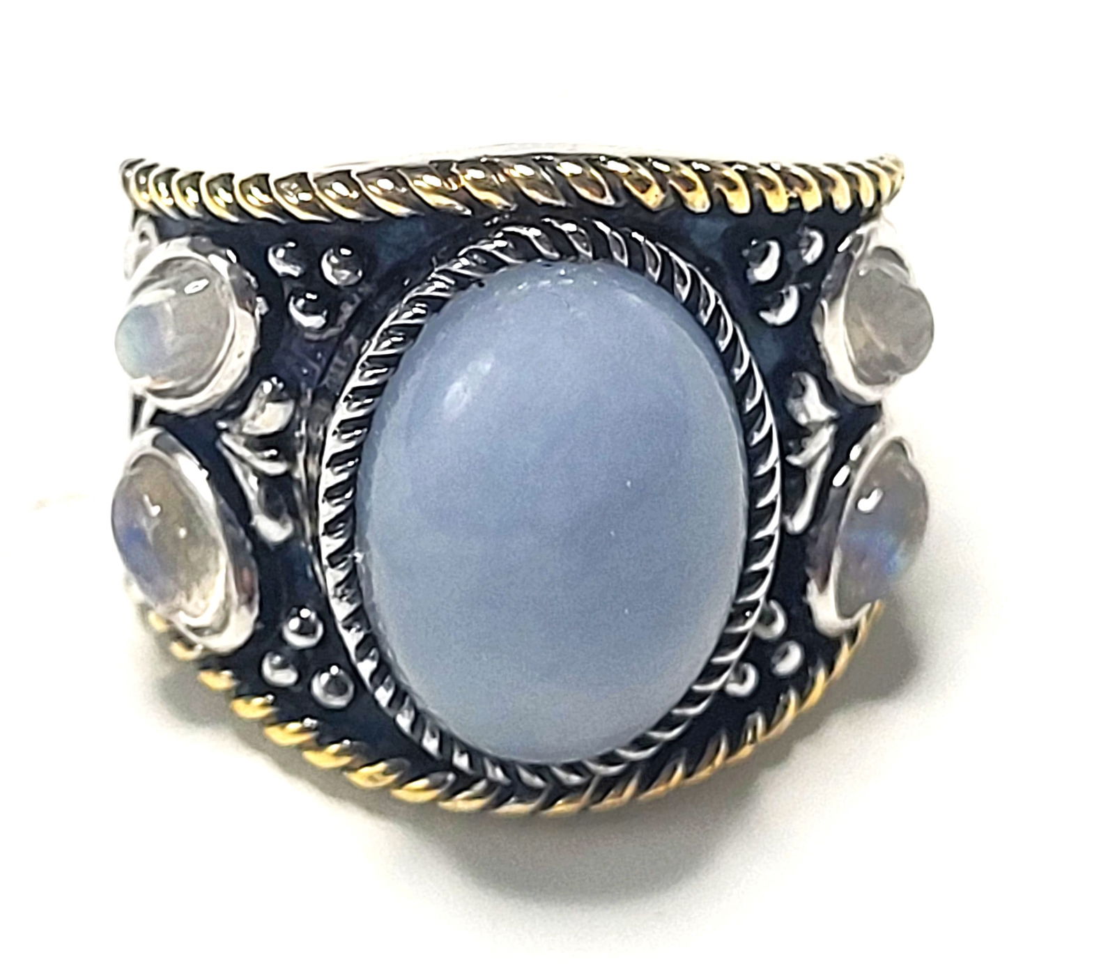 Angelic Angeline & Rainbow Moonstone Tapered Ring (1 of 10)