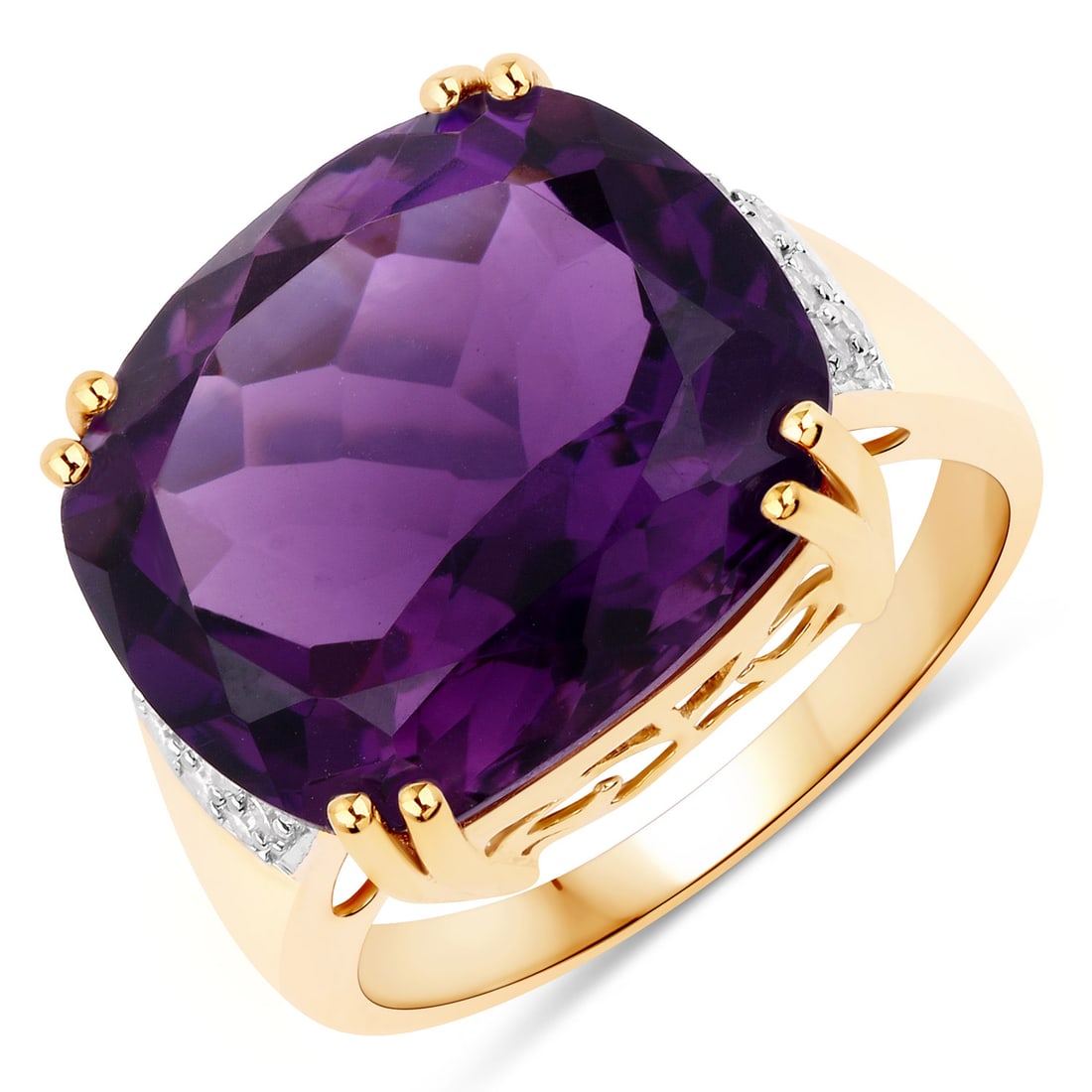Vibrant Violet Amethyst and Diamond Ring (1 of 7)