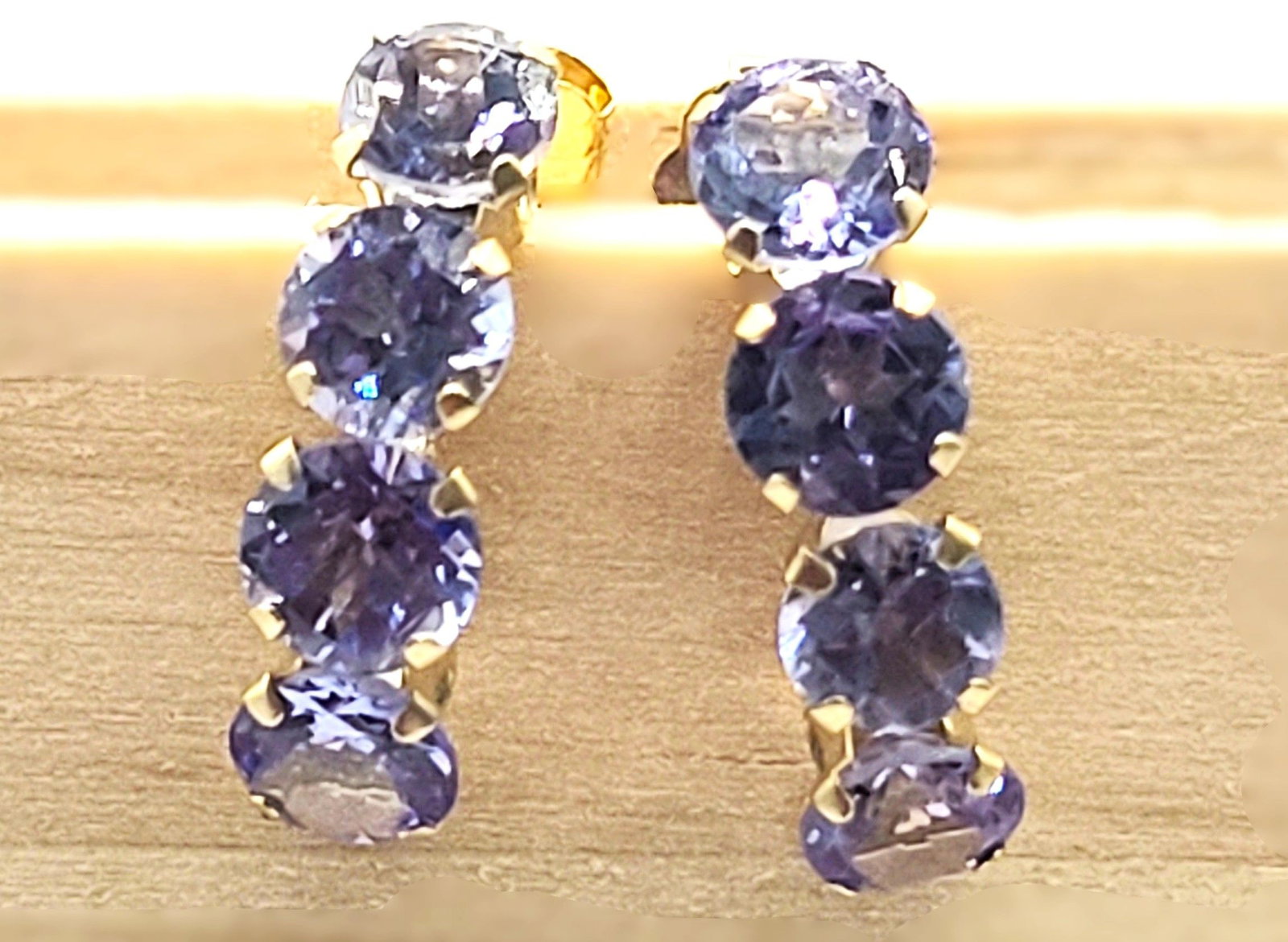 Twinkling Tanzanite Minimalist Half-Hoop Earrings (1 of 7)