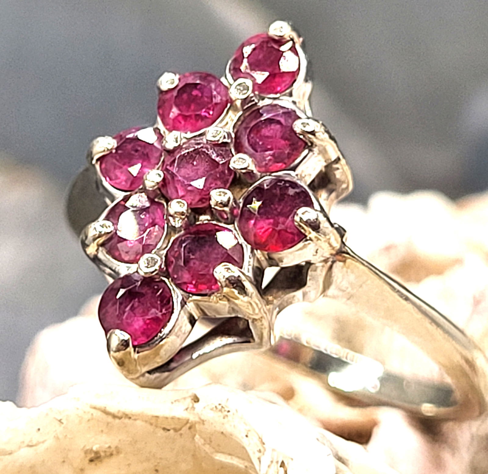 Nostalgic Navette Ruby Cluster Ring - 4