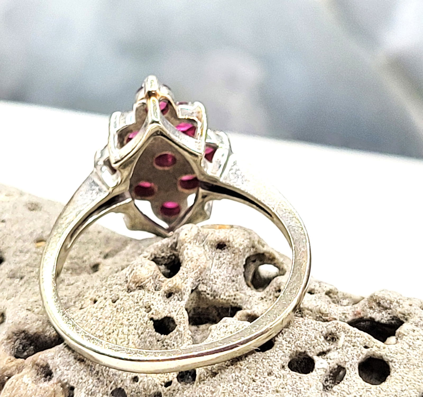 Nostalgic Navette Ruby Cluster Ring - 5