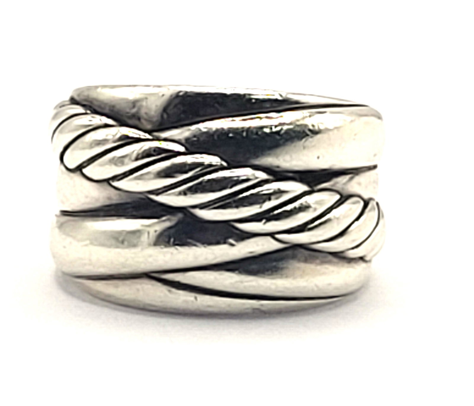 David Yurman Sterling Silver Crossover Cable Band (1 of 8)