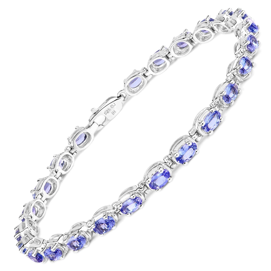 6.00 CTW Genuine Tanzanite Eternity Bracelet .925: Setting: Sterling Silver .925 Primary Gemstone: Genuine Tanzanite Length: 7"-7.25" Closure: Lobster Clasp Weight: 9g A cascade of deep violet hues, this 6.00 carat genuine tanzanite bracelet is set in