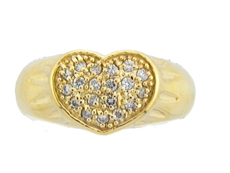 Classic Pave' Diamond Heart Ring (1 of 10)