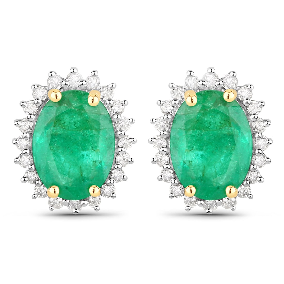 Zambian Emerald & Diamond Earrings, Shamrock Green: Setting: 14K Yellow Gold Main Gemstone: Genuine Zambian Emerald Adjacent Gemstone: Genuine, Natural Diamond Closure: Posts and Friction Backs Weight: 2.6g Birthstone for: MAY Everyone will know just h
